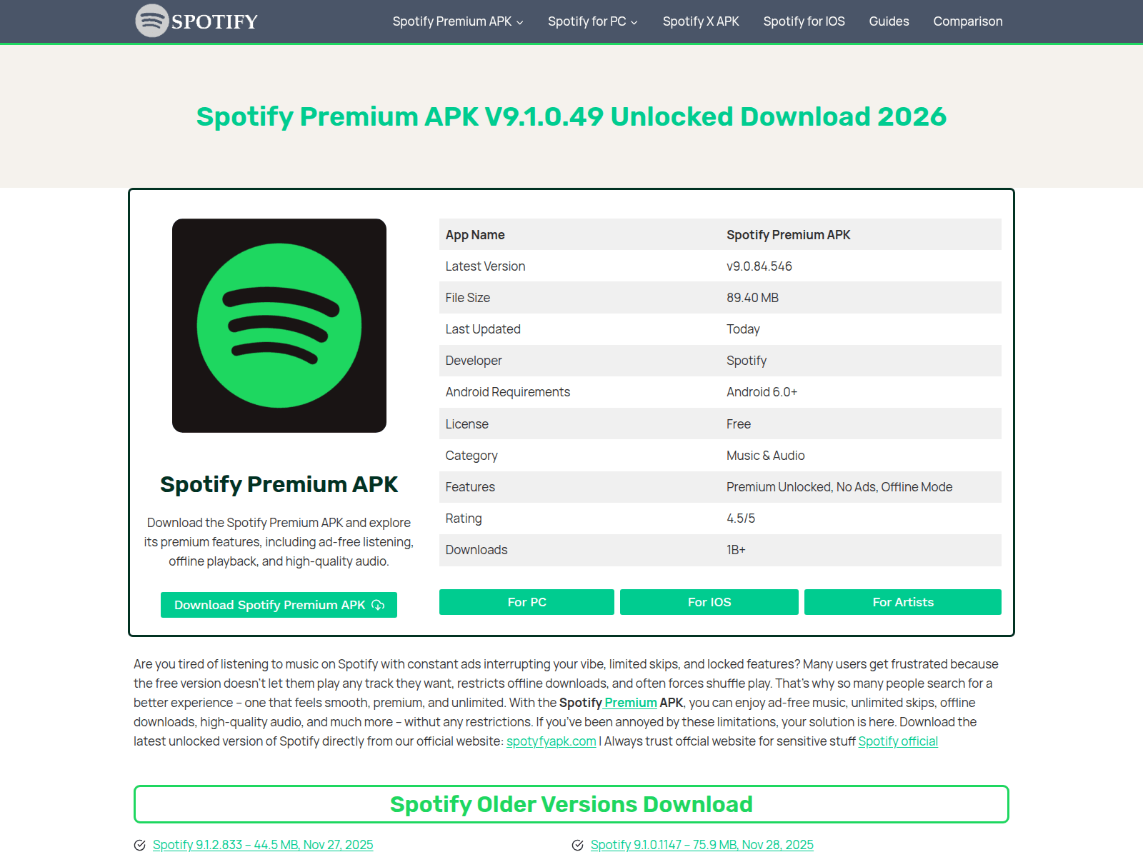 Screenshot of spotyfyapk.com