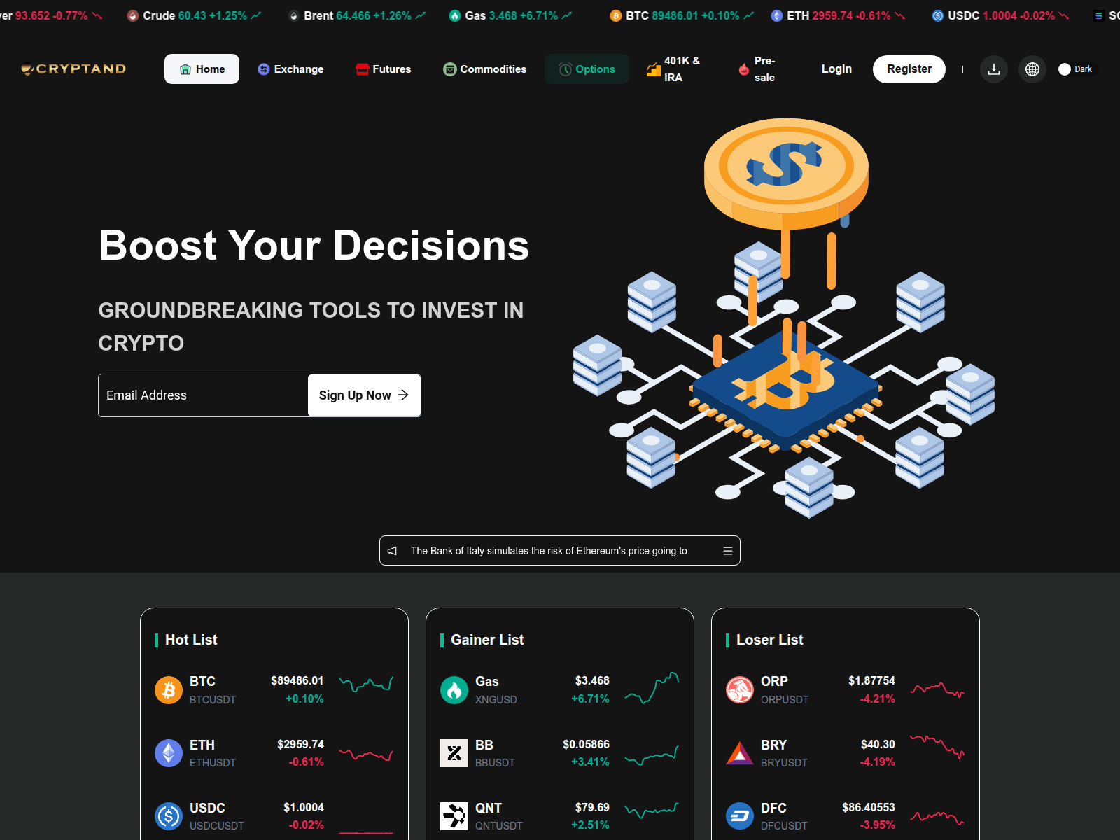Screenshot of pc.cryptandcoin.com/home