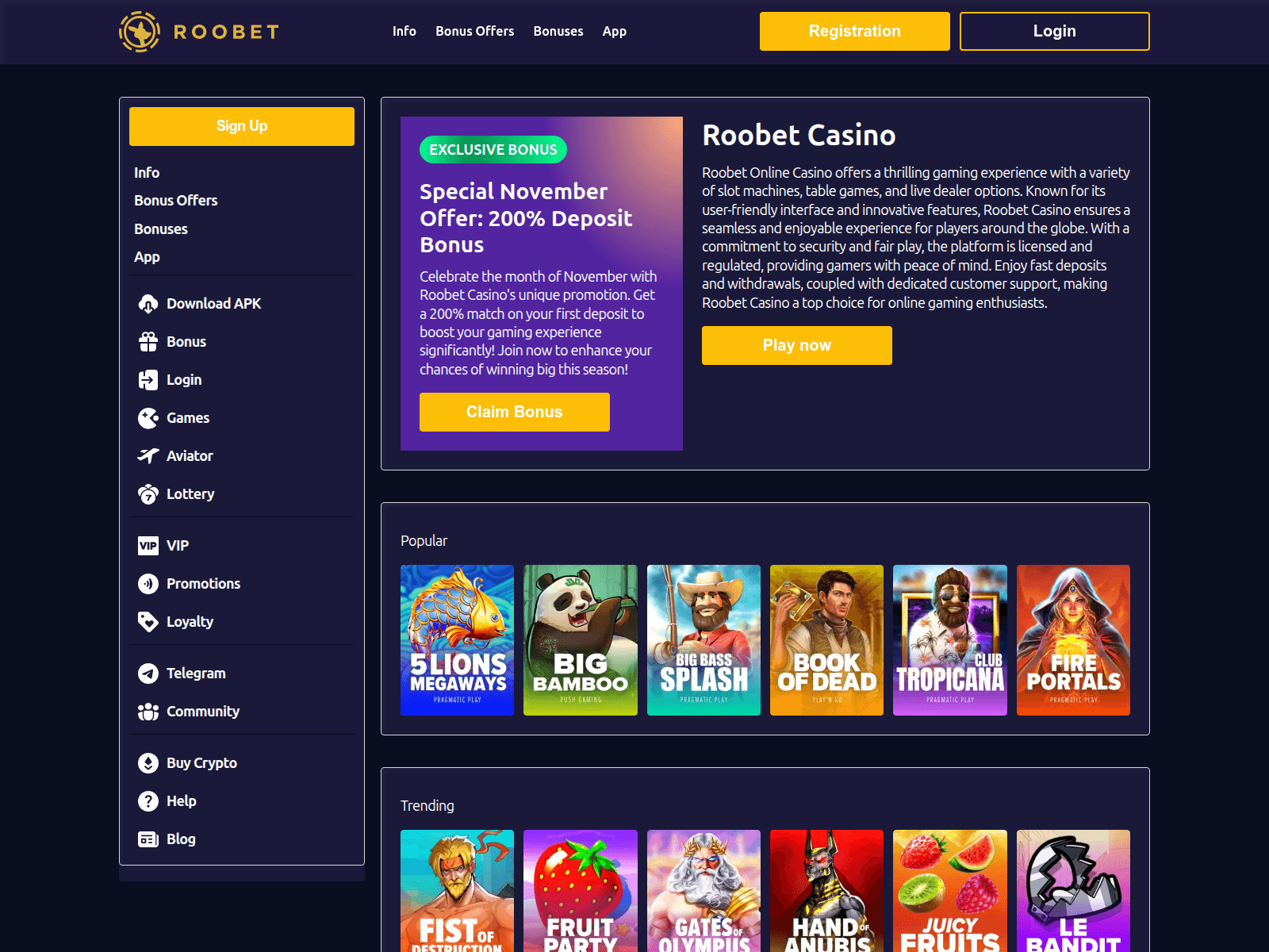 Screenshot of roobet-casino.us