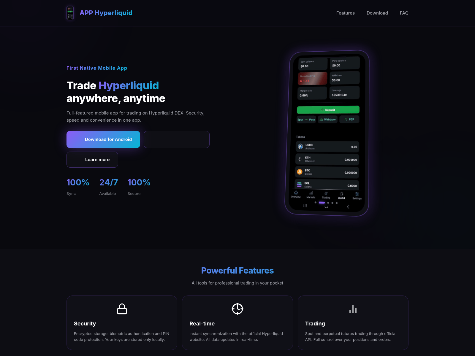 Screenshot of hyperdefi.app