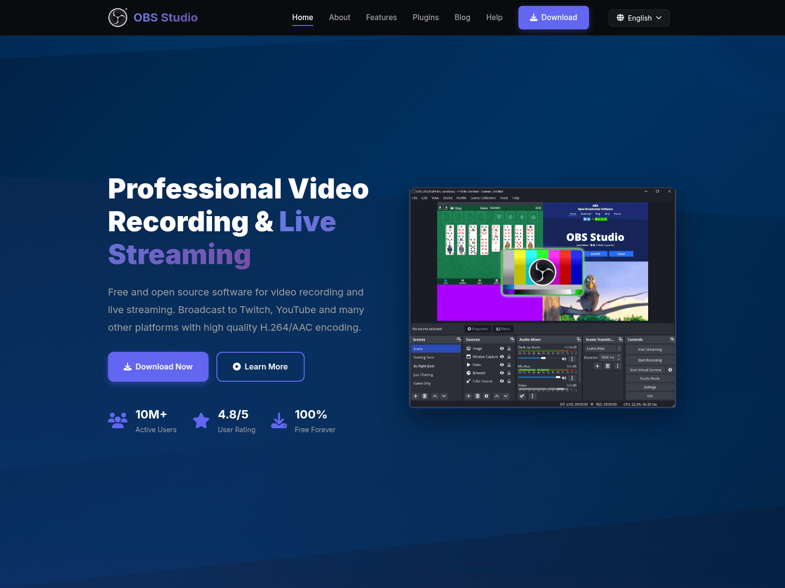 Screenshot of obsstudio.app