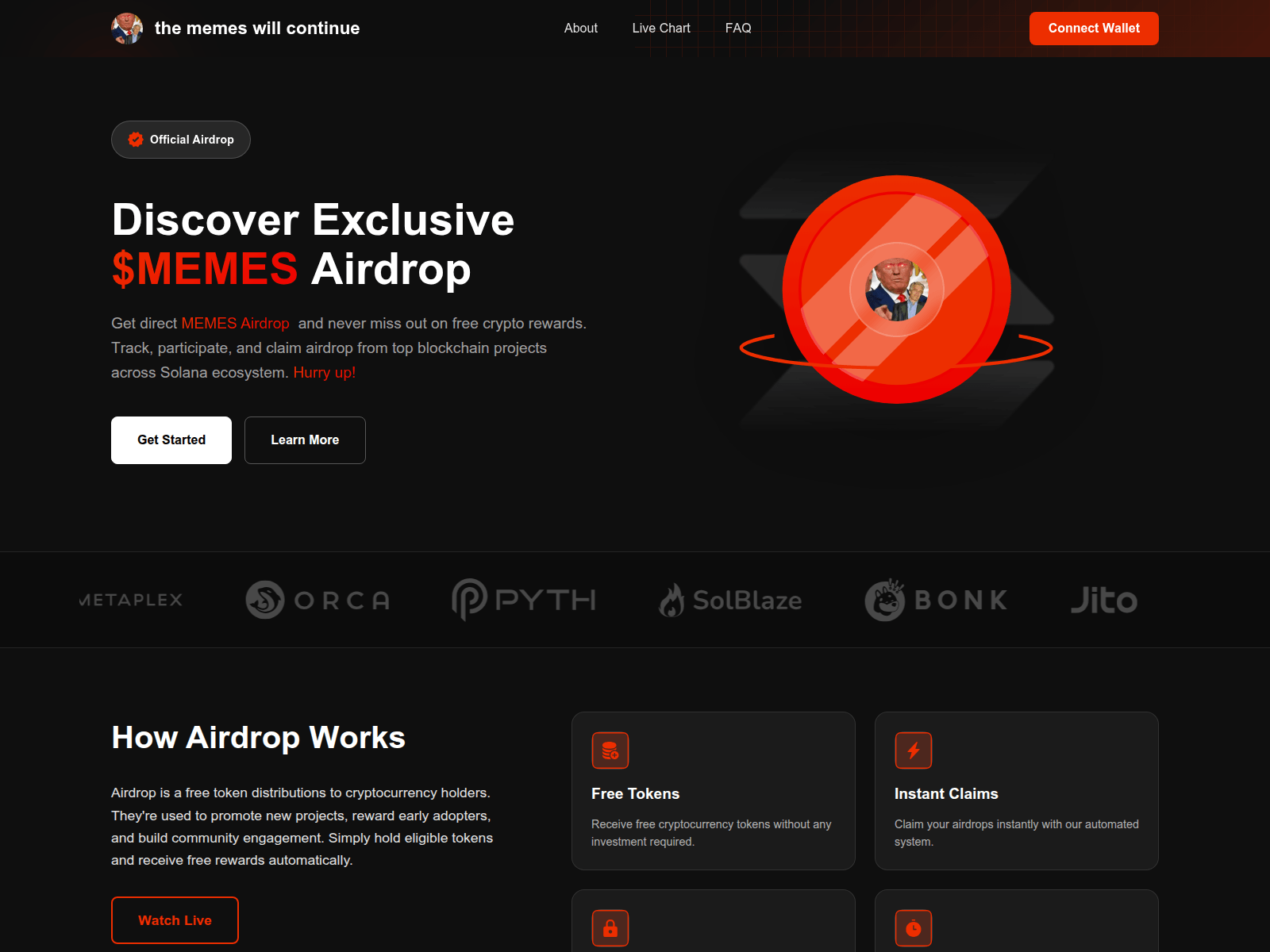 Screenshot of memescoin.lol