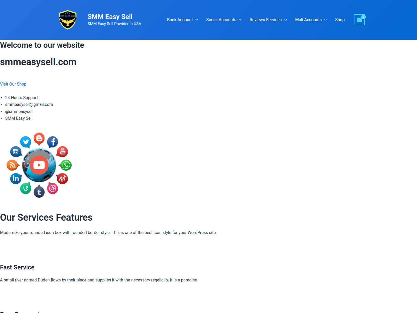Screenshot of smmeasysell.com