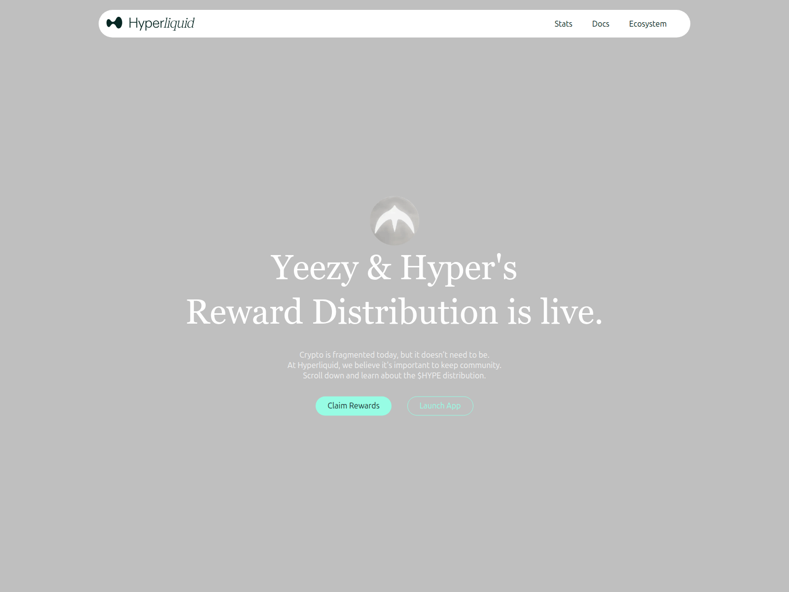 Screenshot of yzy-hyperliquid.xyz