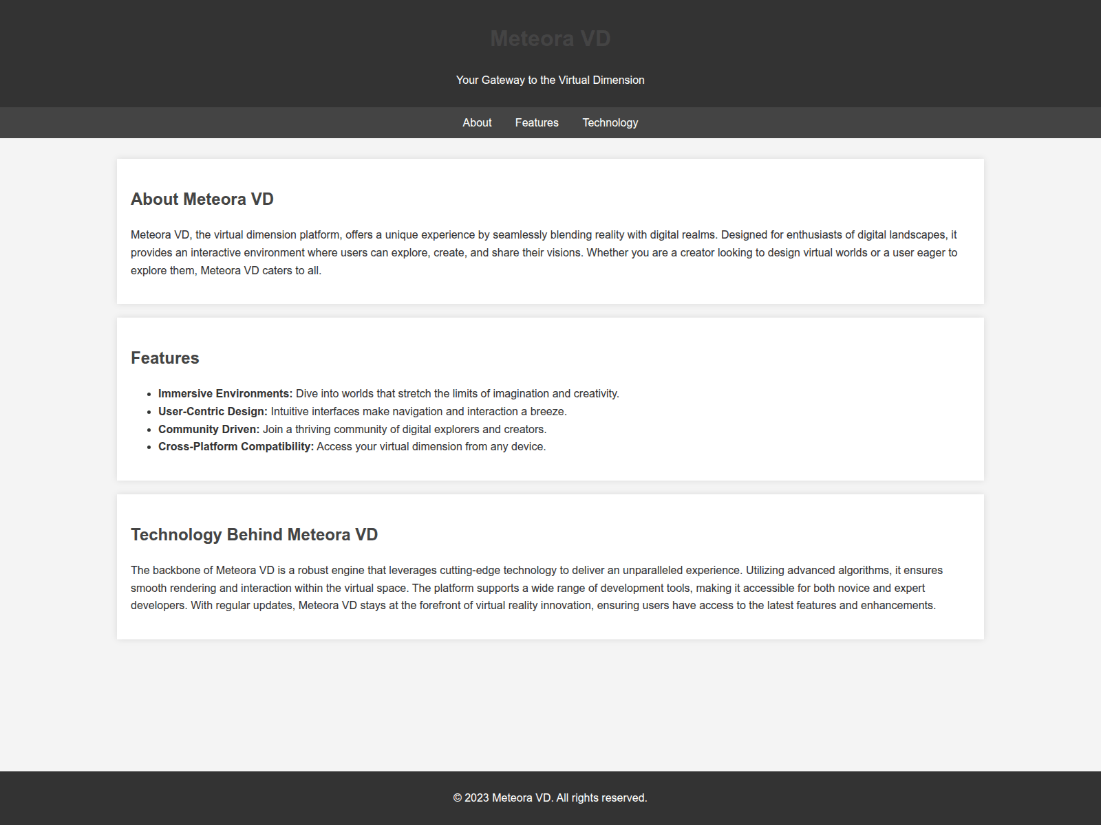 Screenshot of meteoravd.live