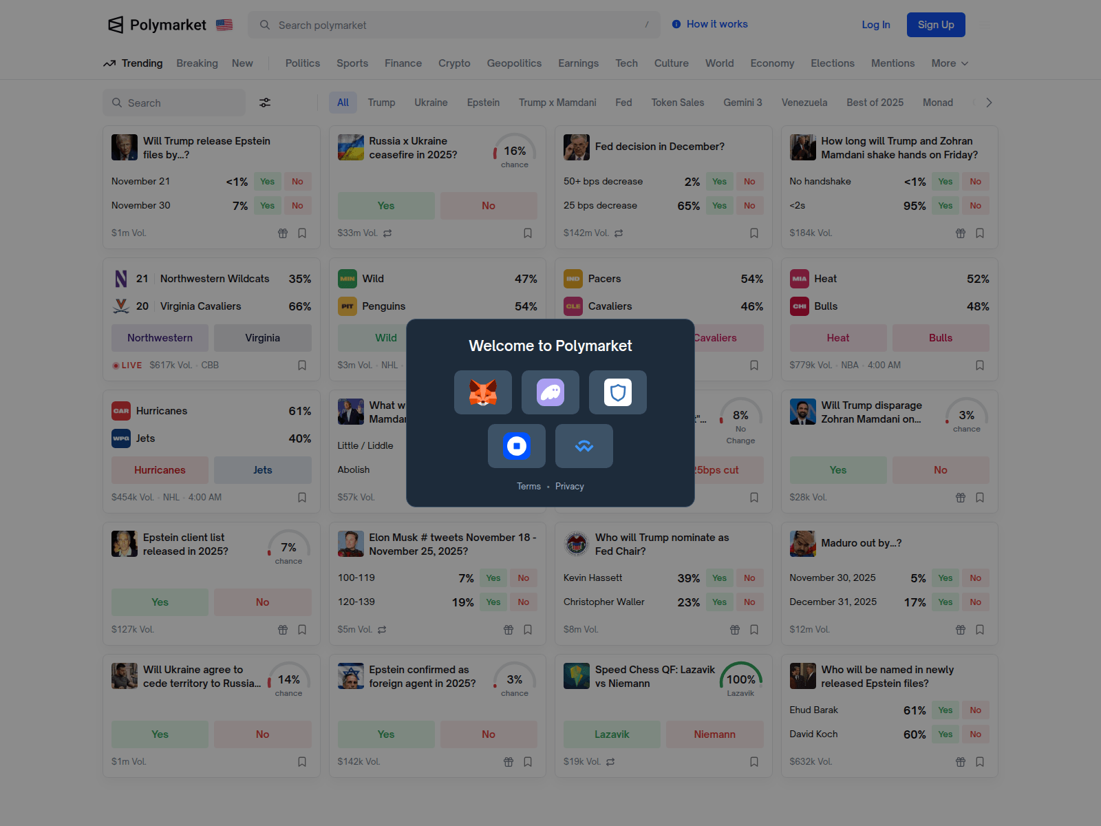 Screenshot of poliymarket.com