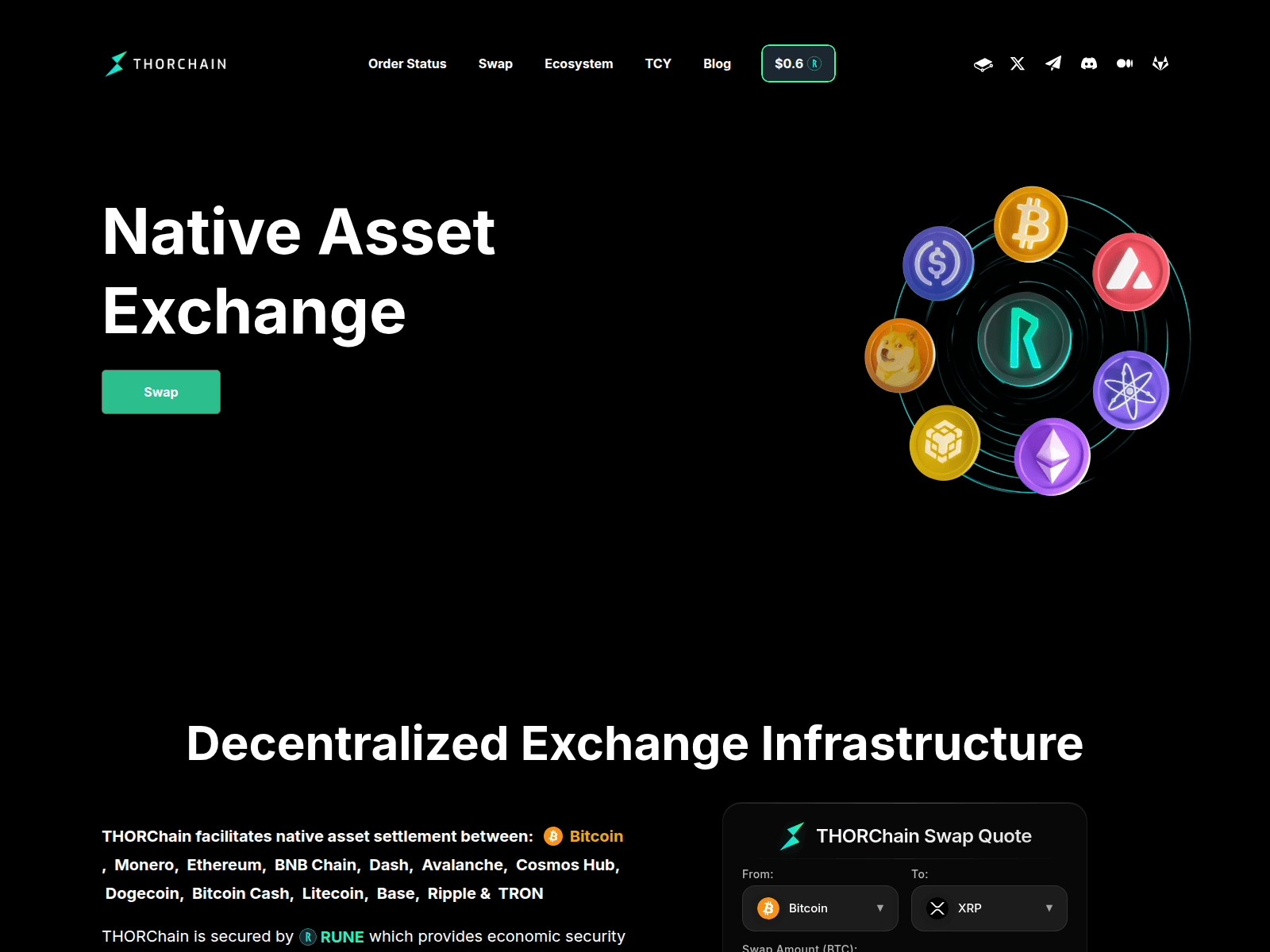 Screenshot of tthorchain.org