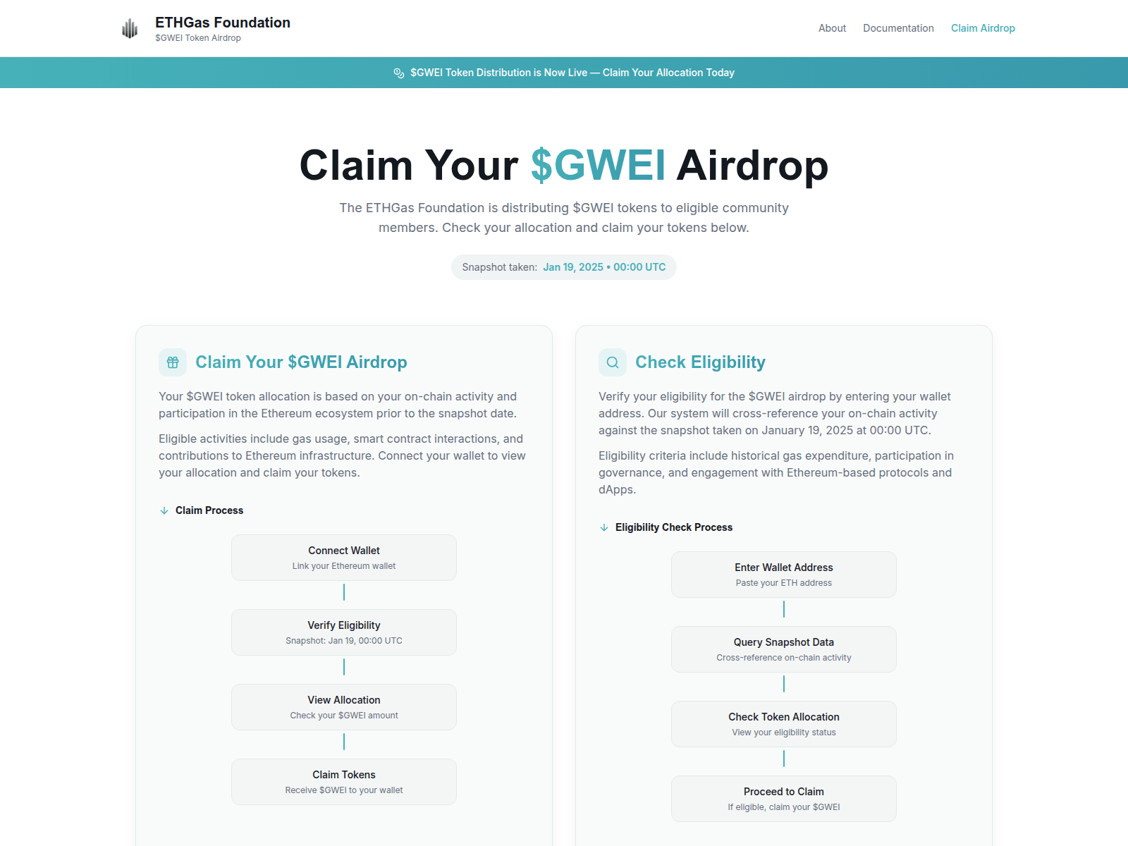 Screenshot of ethgasfoundationreward.org