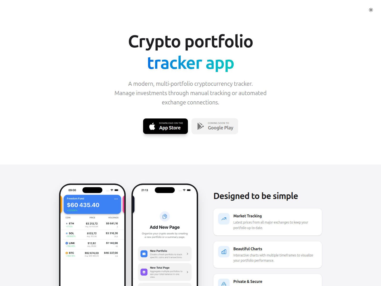 Screenshot of crypto-portfolio-tracker.app