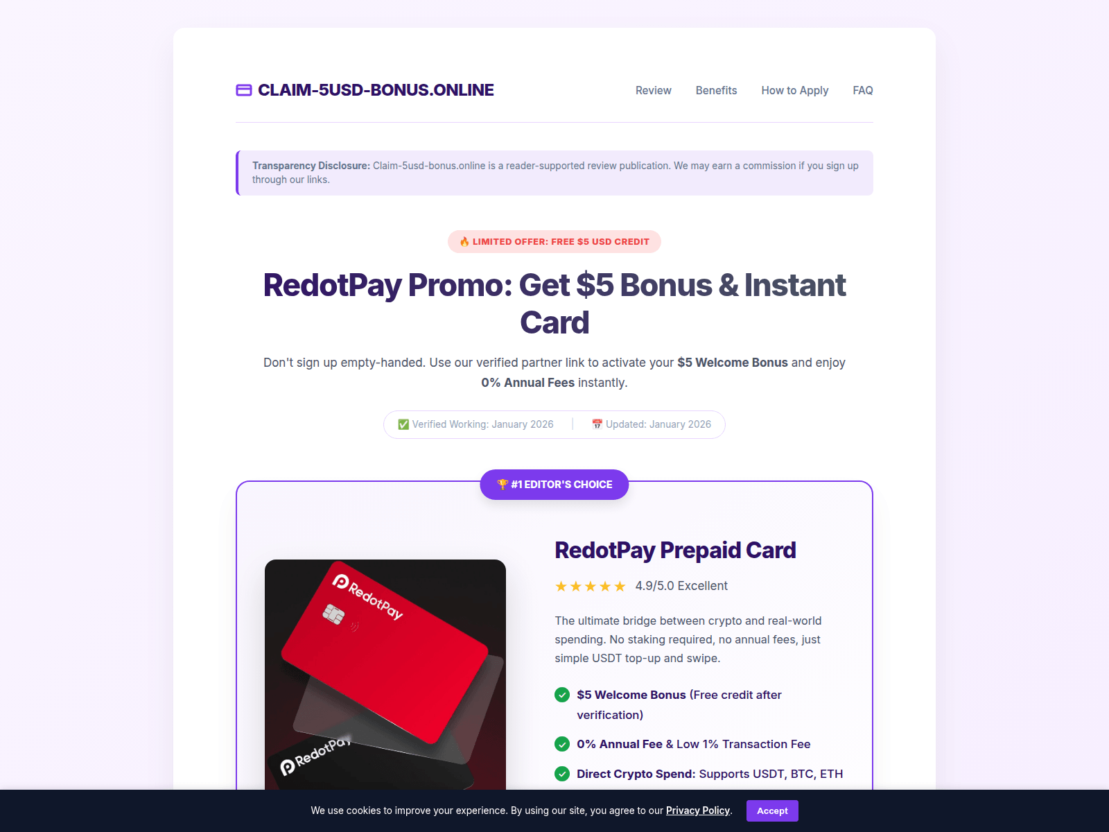 Screenshot of claim-5usd-bonus.online