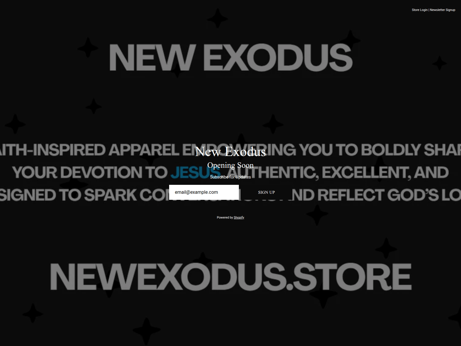 Screenshot of newexodus.store