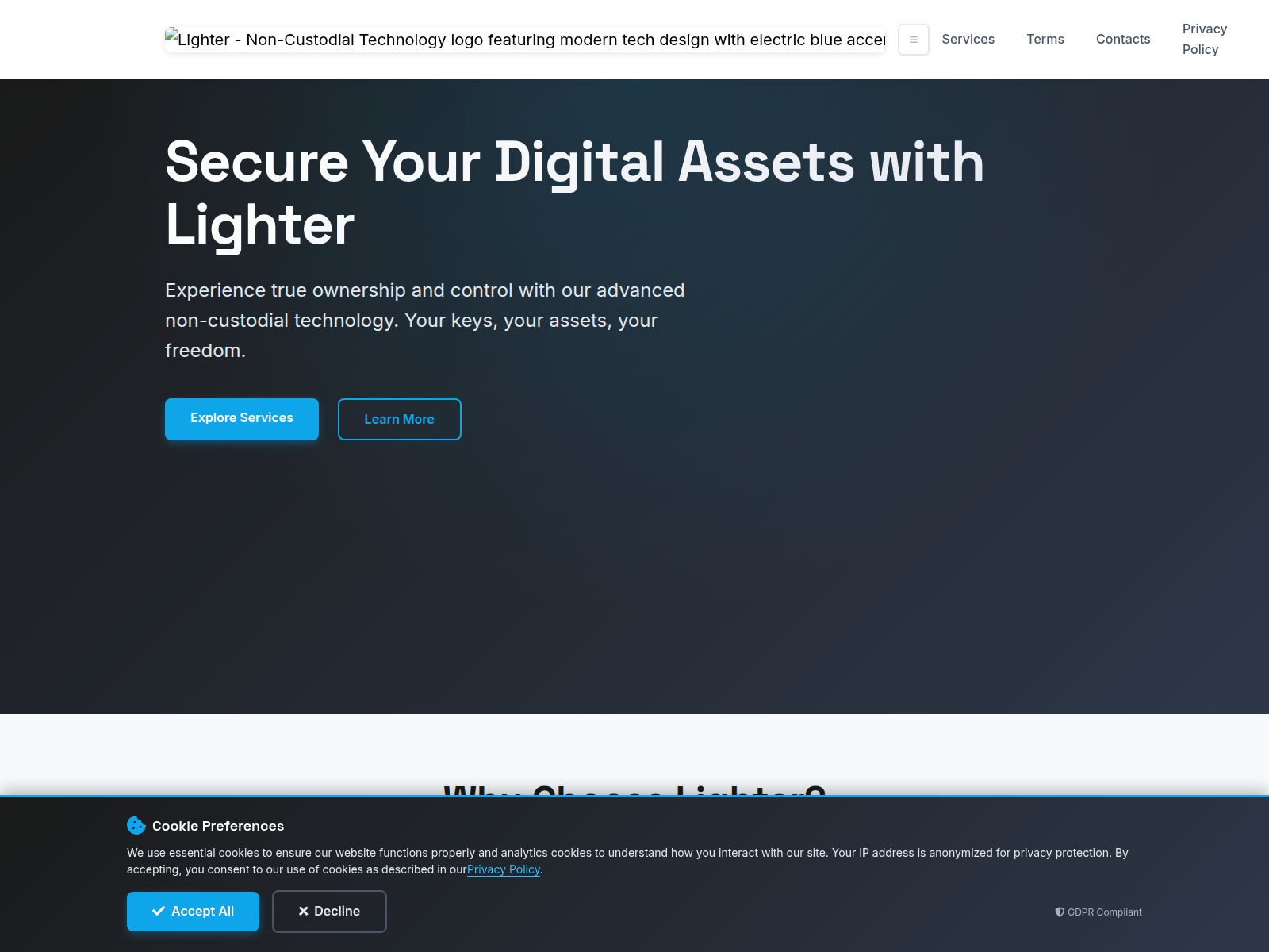 Screenshot of www.lighter-onchain.xyz