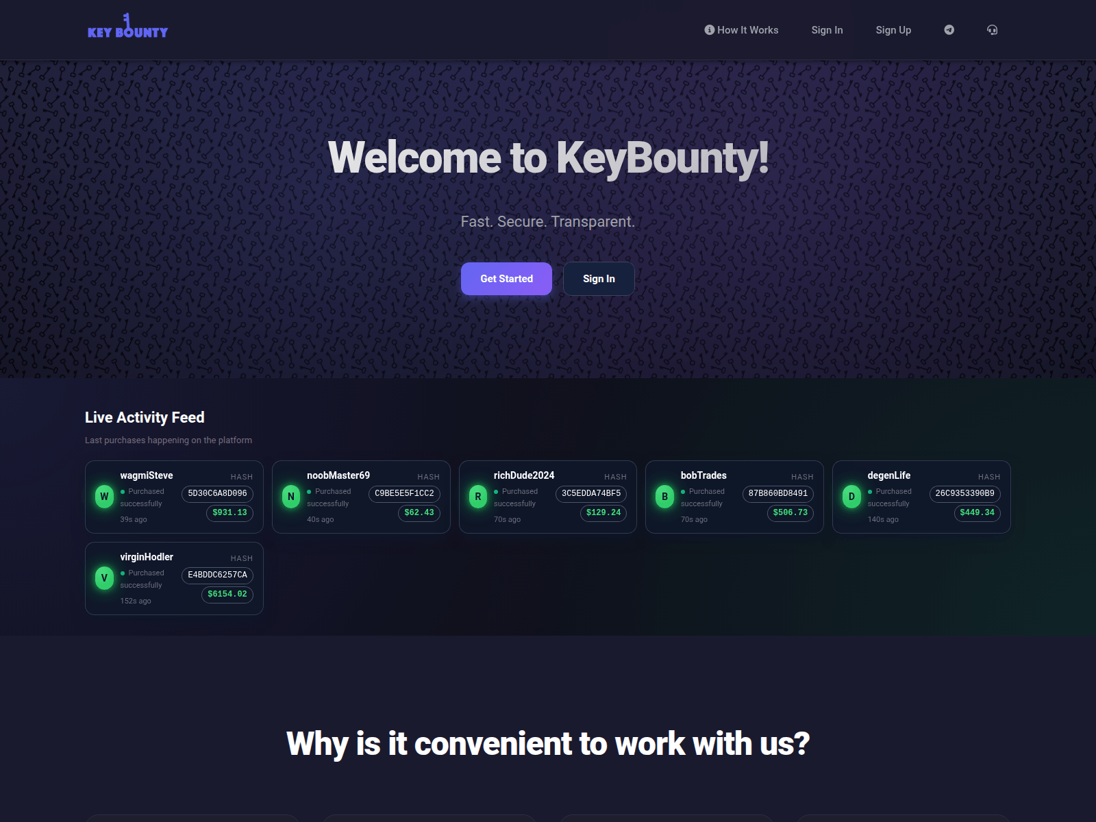 Screenshot of keybounty.cc