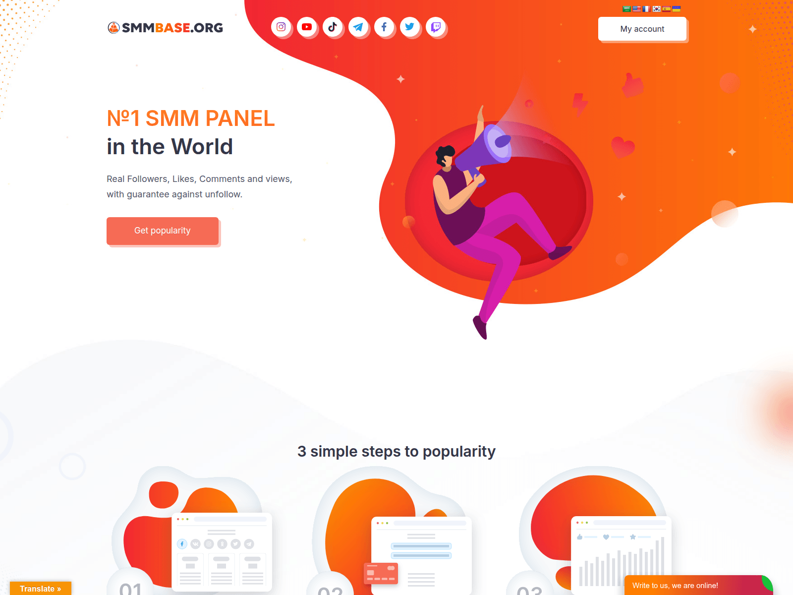 Screenshot of smmbase.org