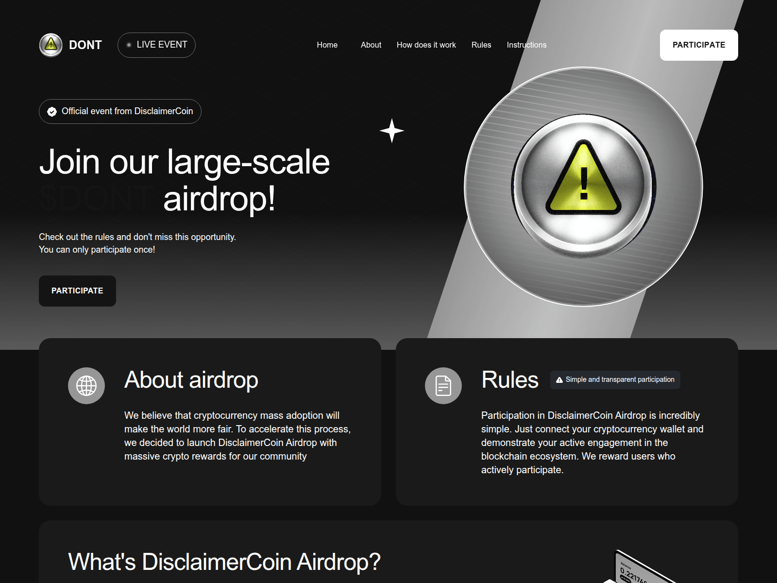 Screenshot of event-dont.fun