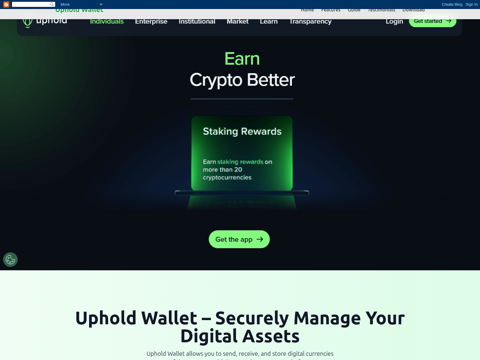 Screenshot of docs-uphold-wallet.blogspot.mx