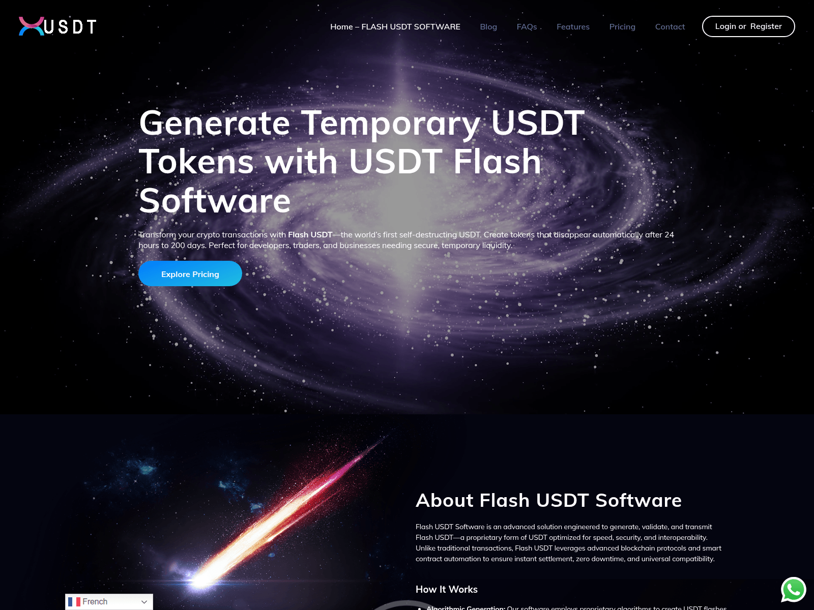 Screenshot of usdt-flash-software.com