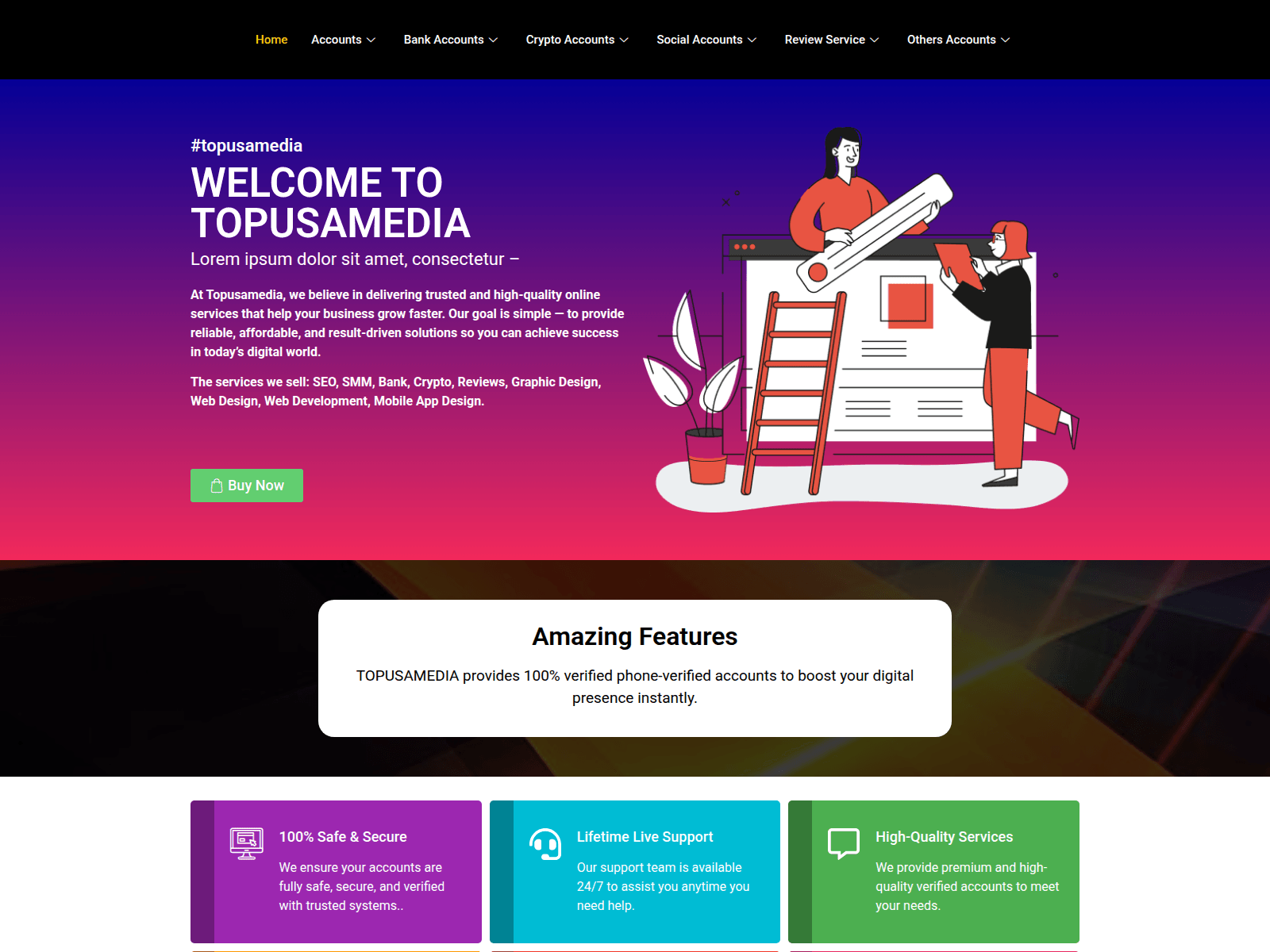 Screenshot of topusamedia.com