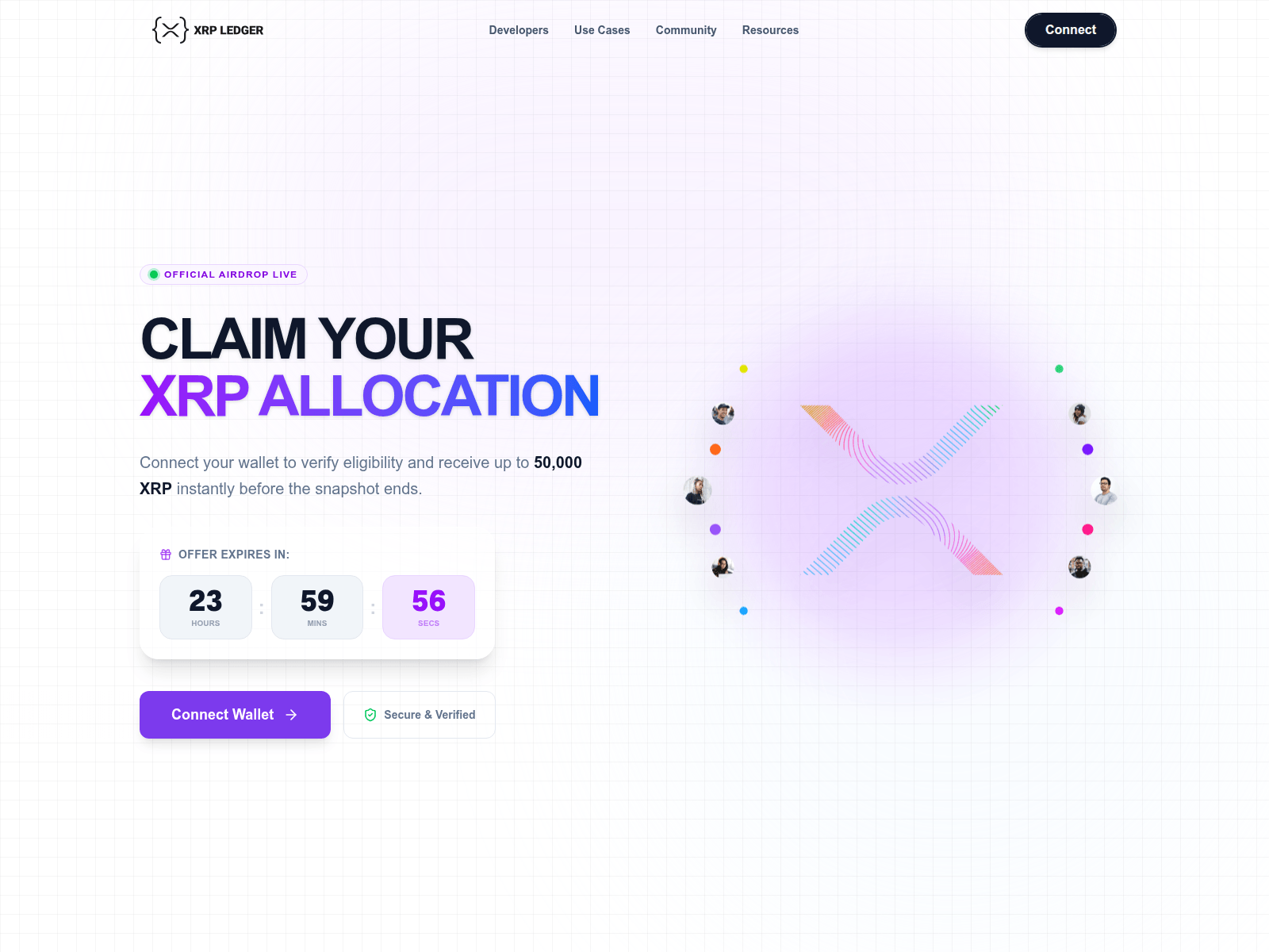 Screenshot of airdrop.xrplunch.com