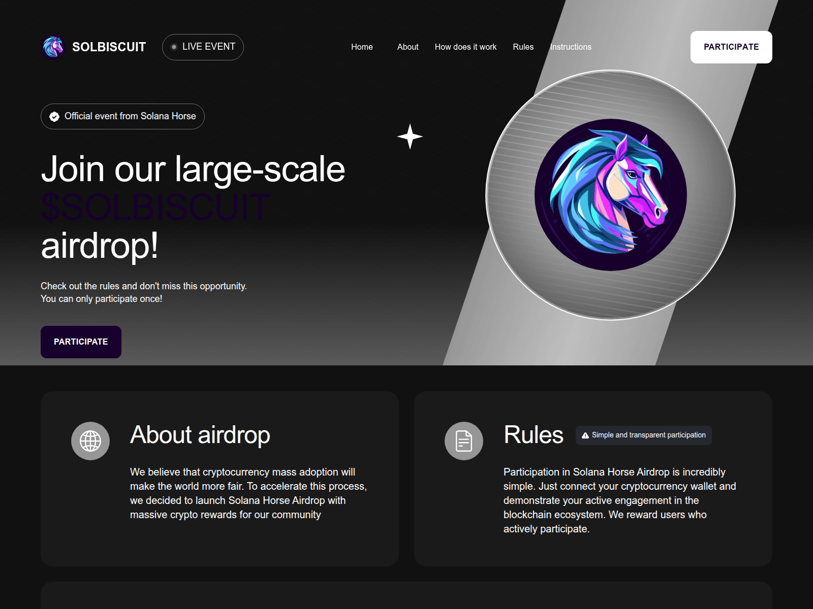 Screenshot of register-solbiscuit.fun