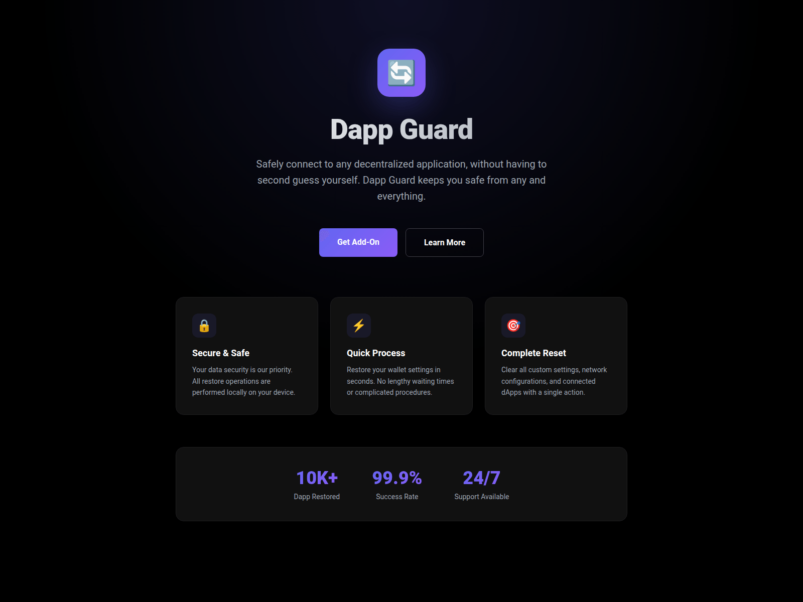 Screenshot of dapp-guard.xyz