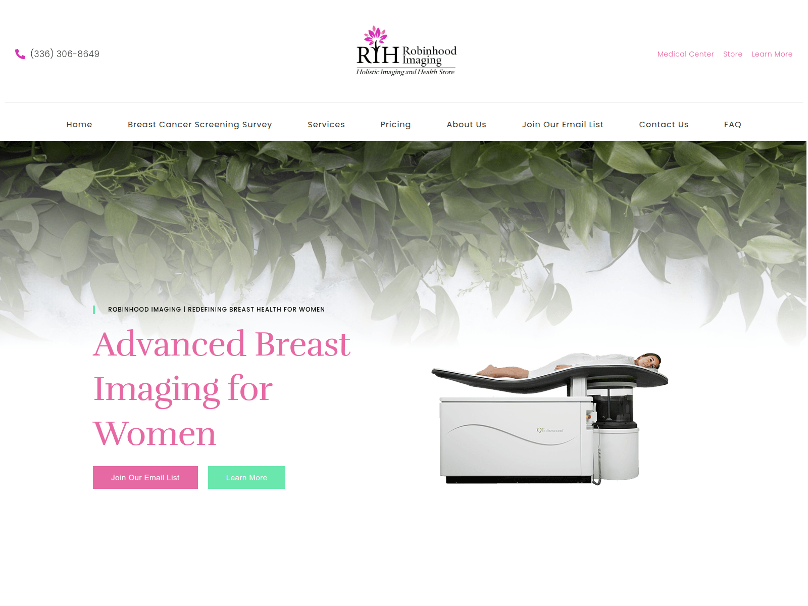 Screenshot of robinhoodimaging.com