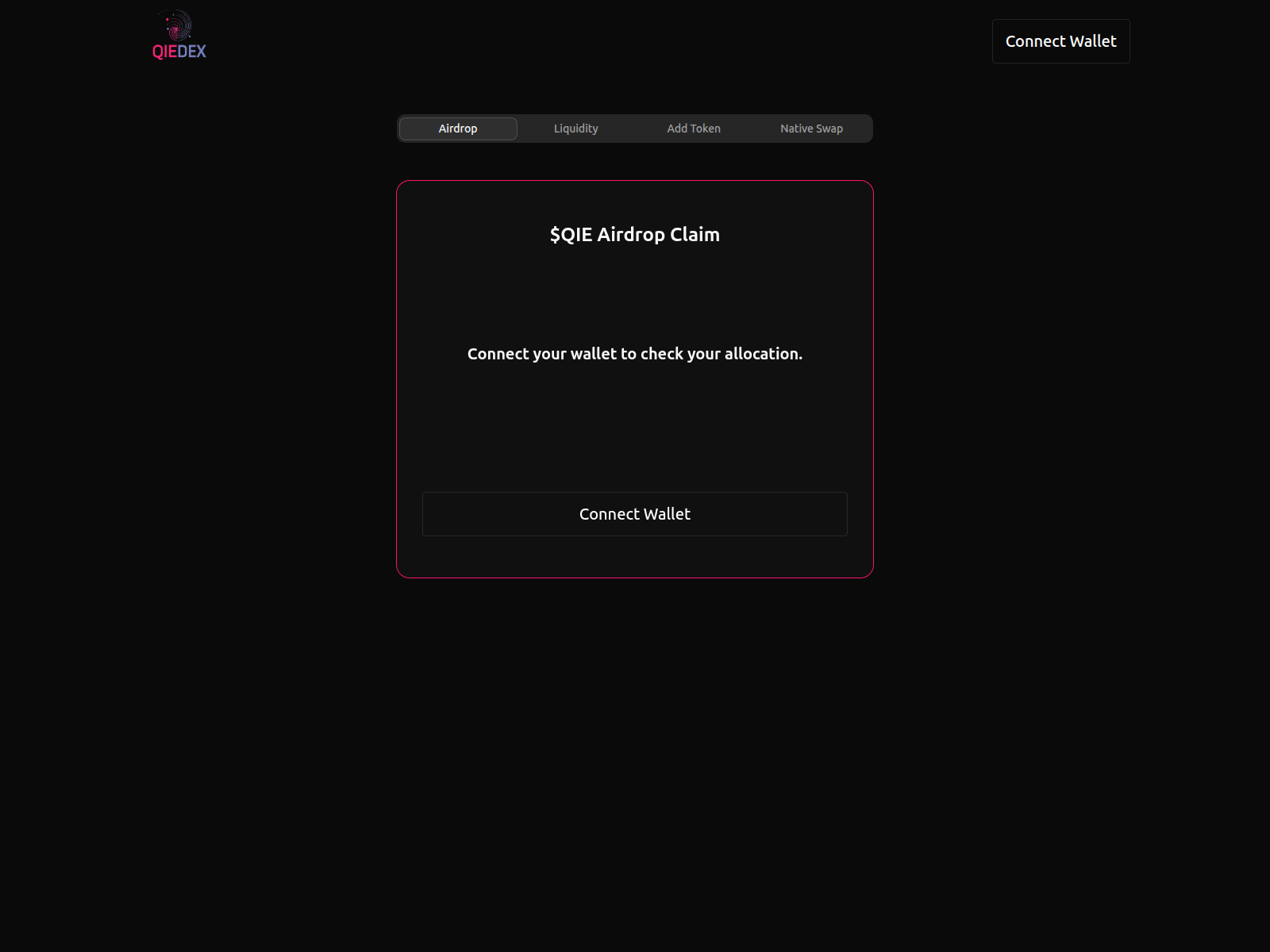 Screenshot of airdrop-qie.digital