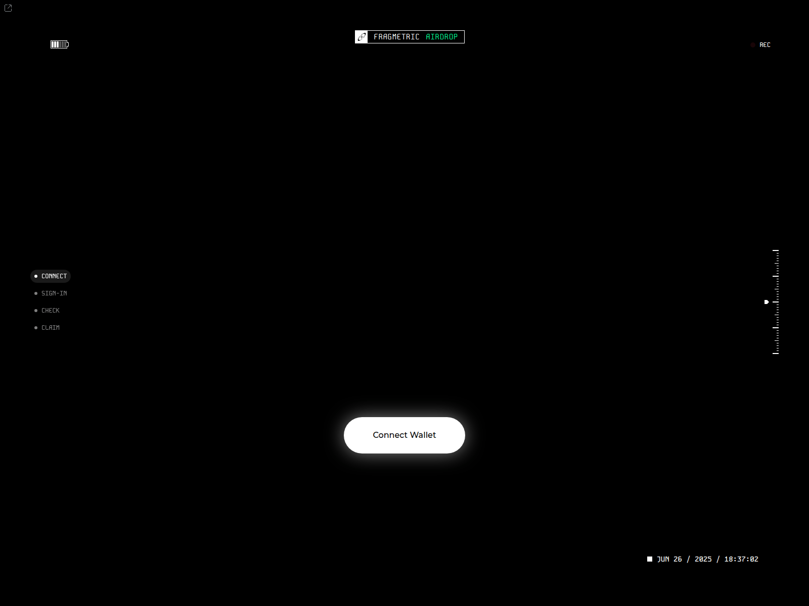 Screenshot of claim.fragmetricl.xyz