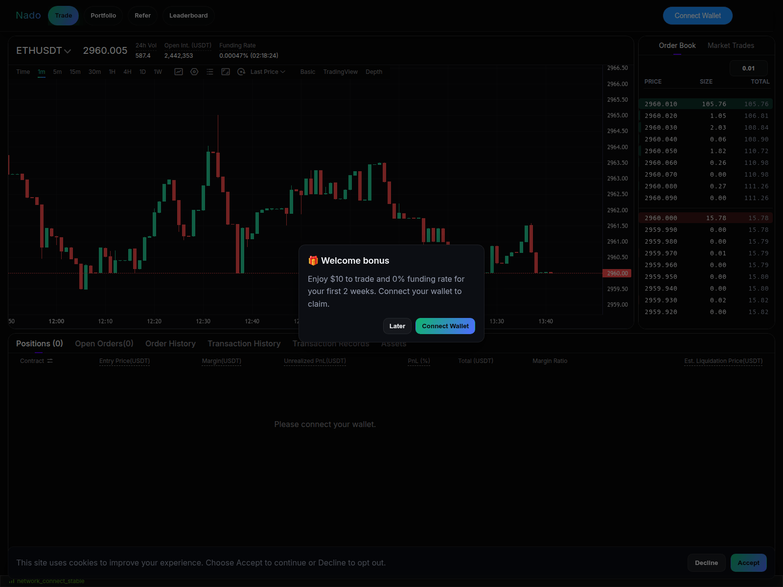 Screenshot of app.nadodex.com