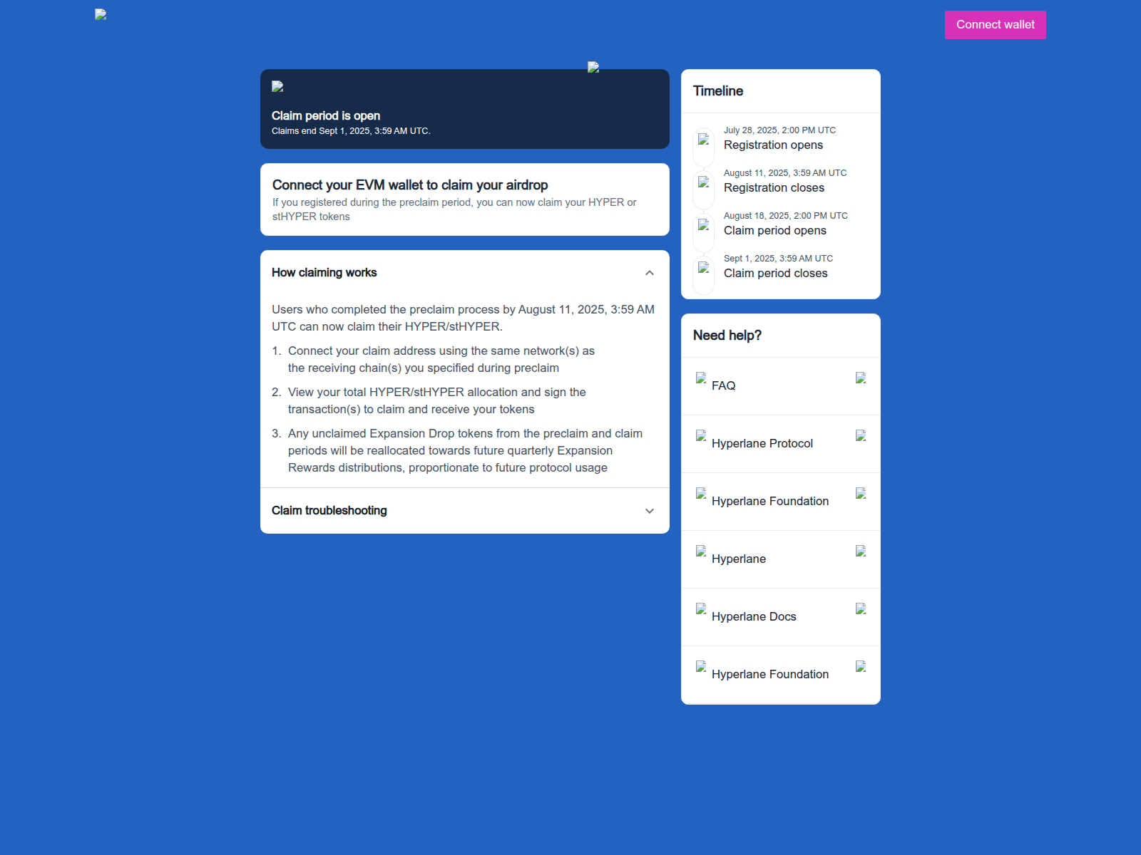 Screenshot of claim.hyprerleane.foundation