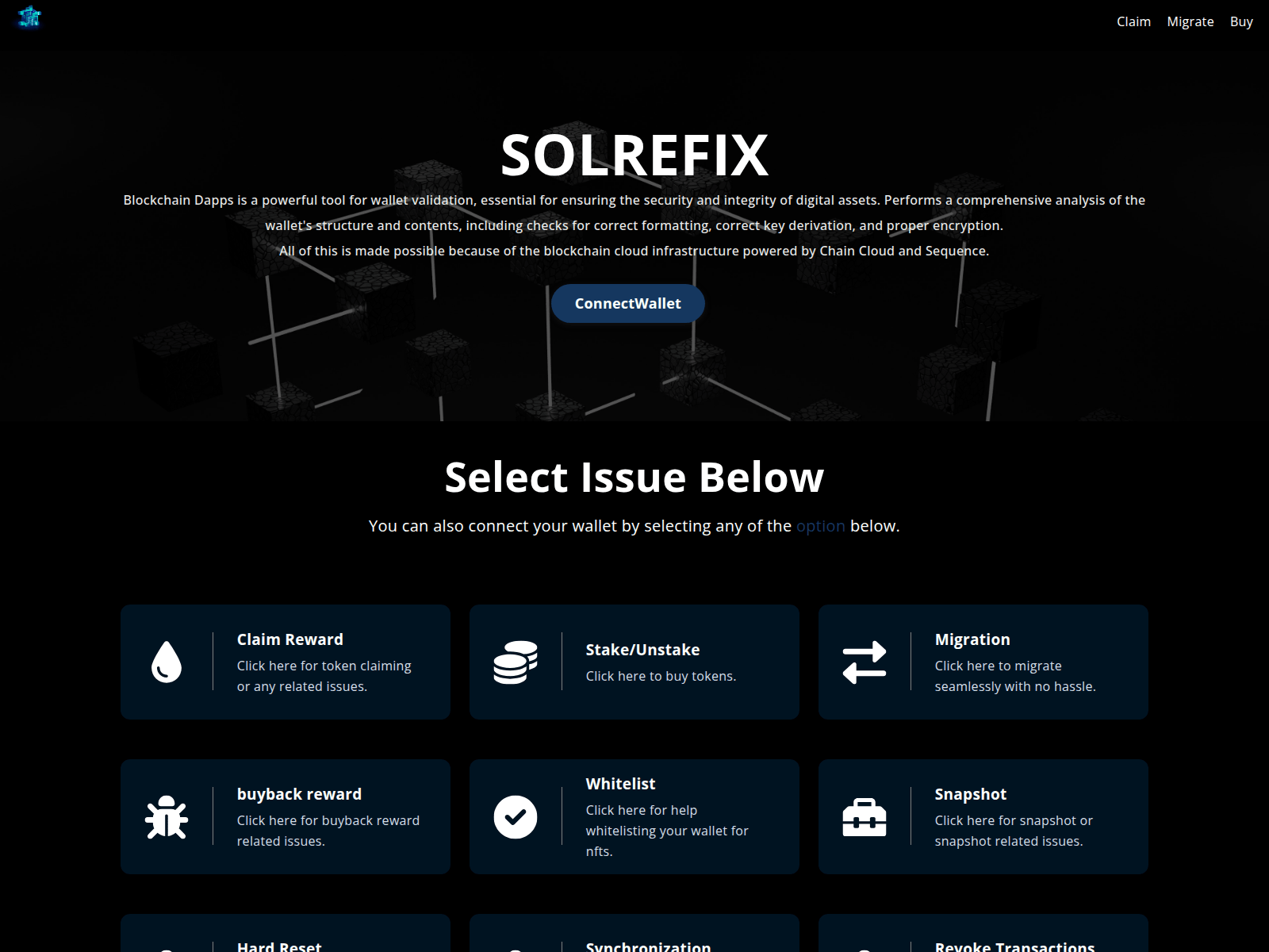 Screenshot of fixsol.xyz