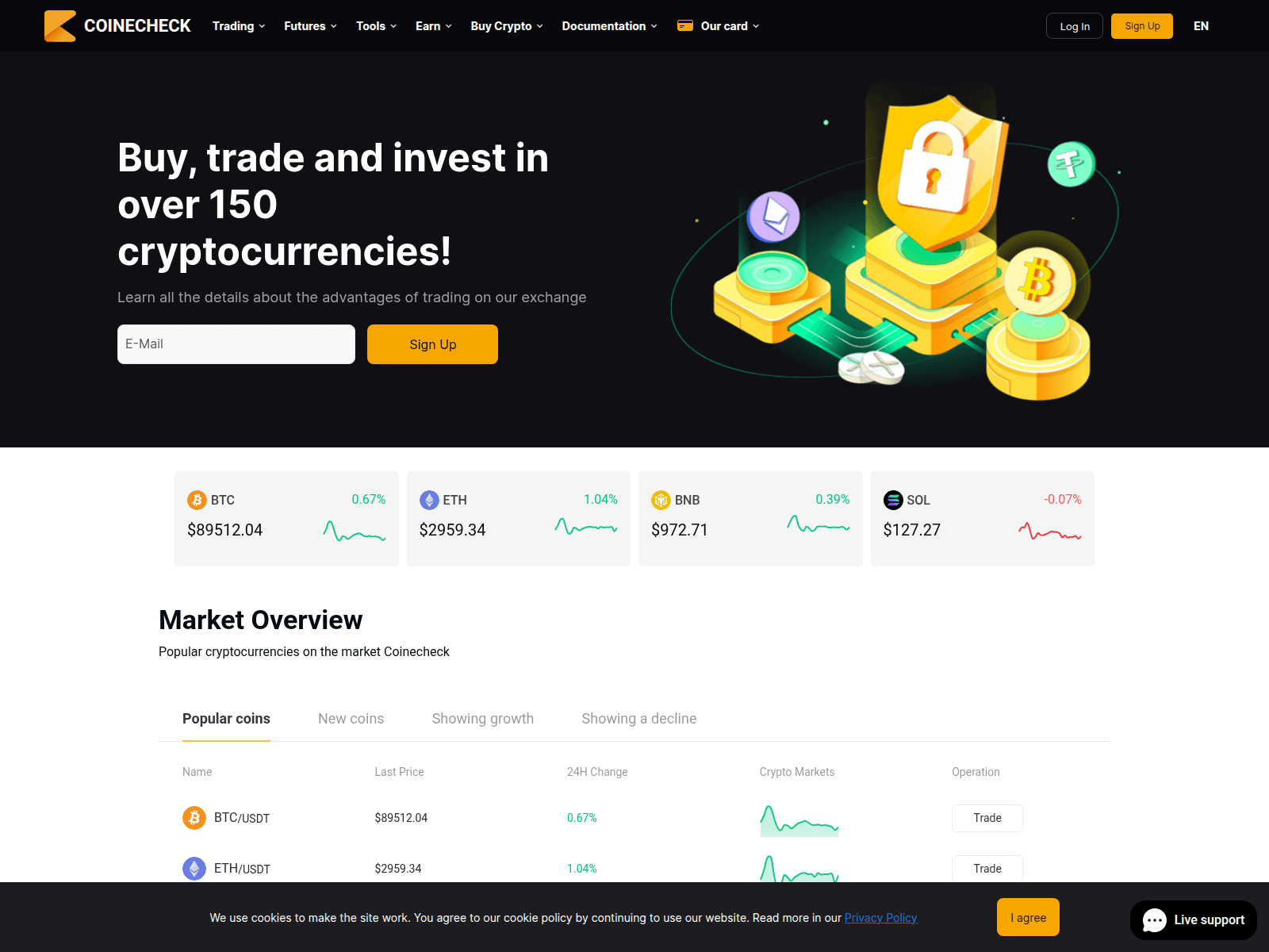 Screenshot of coinecheck.com