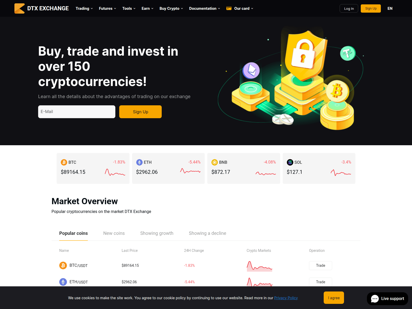 Screenshot of dtxexechange.com