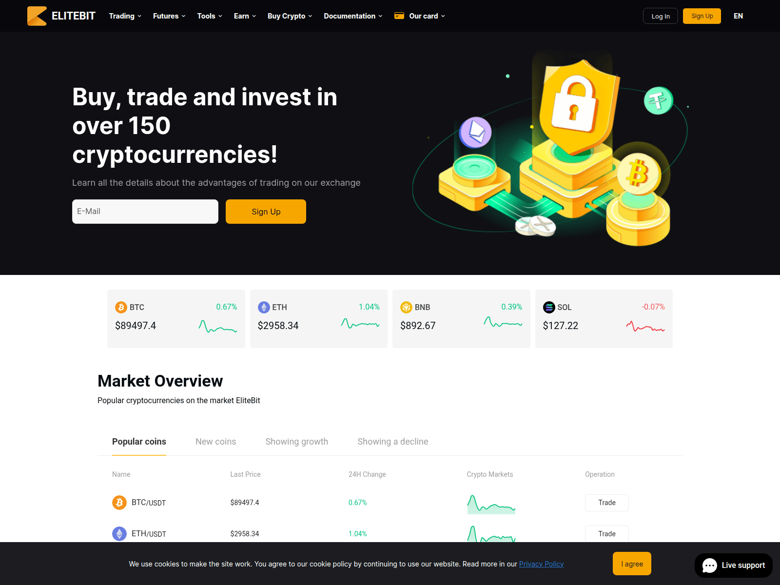 Screenshot of elite-bit.com