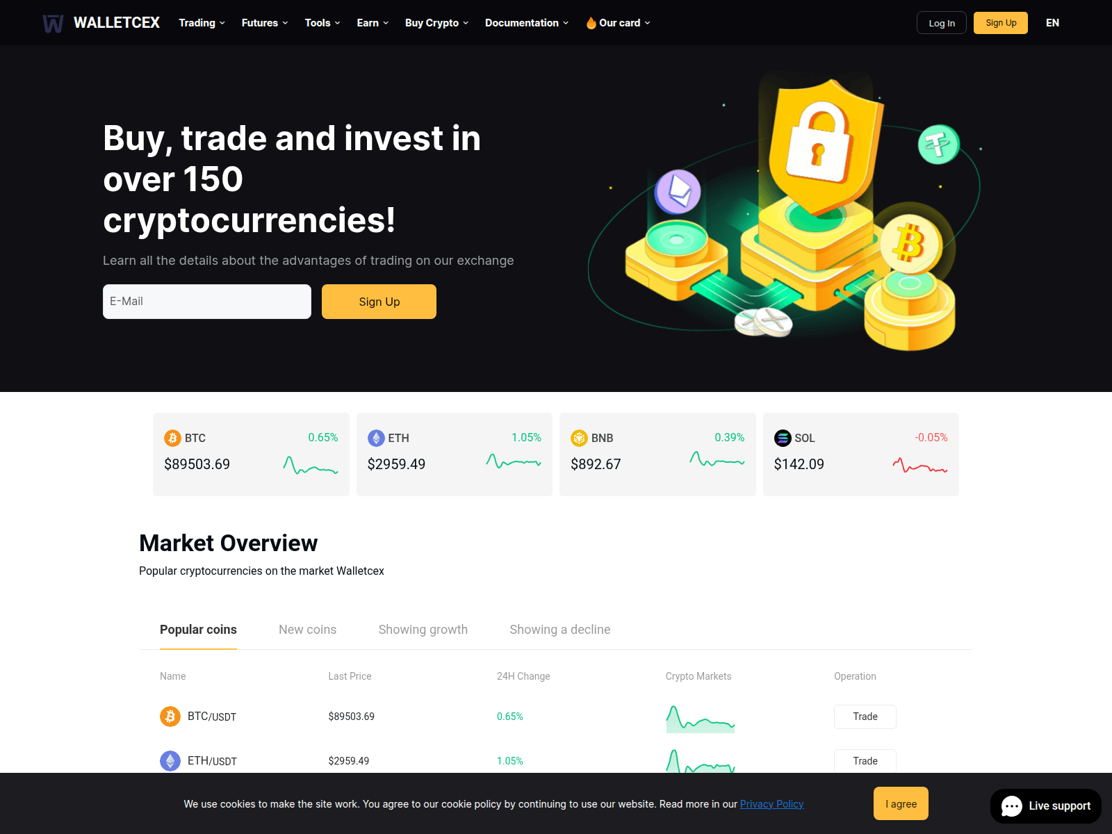 Screenshot of walletcex.com