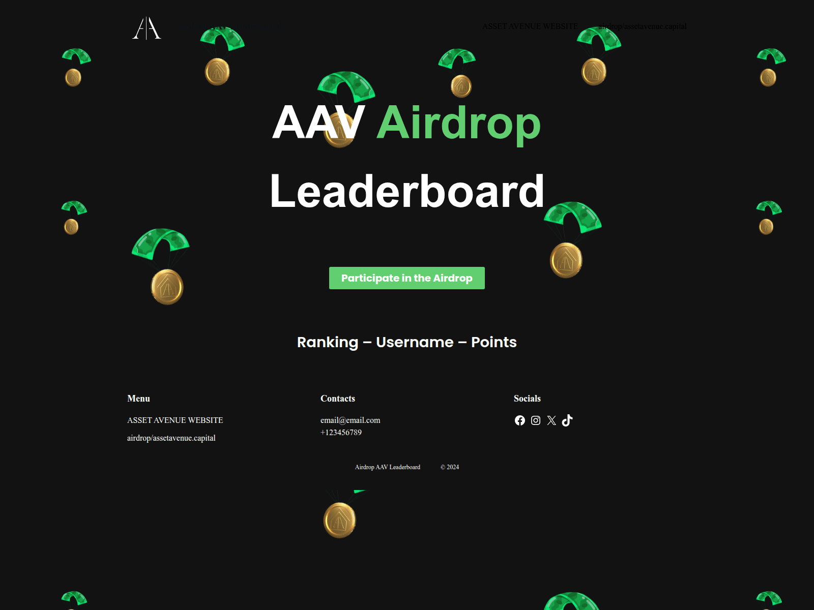 Screenshot of aavleaderboard.assetavenue.capital