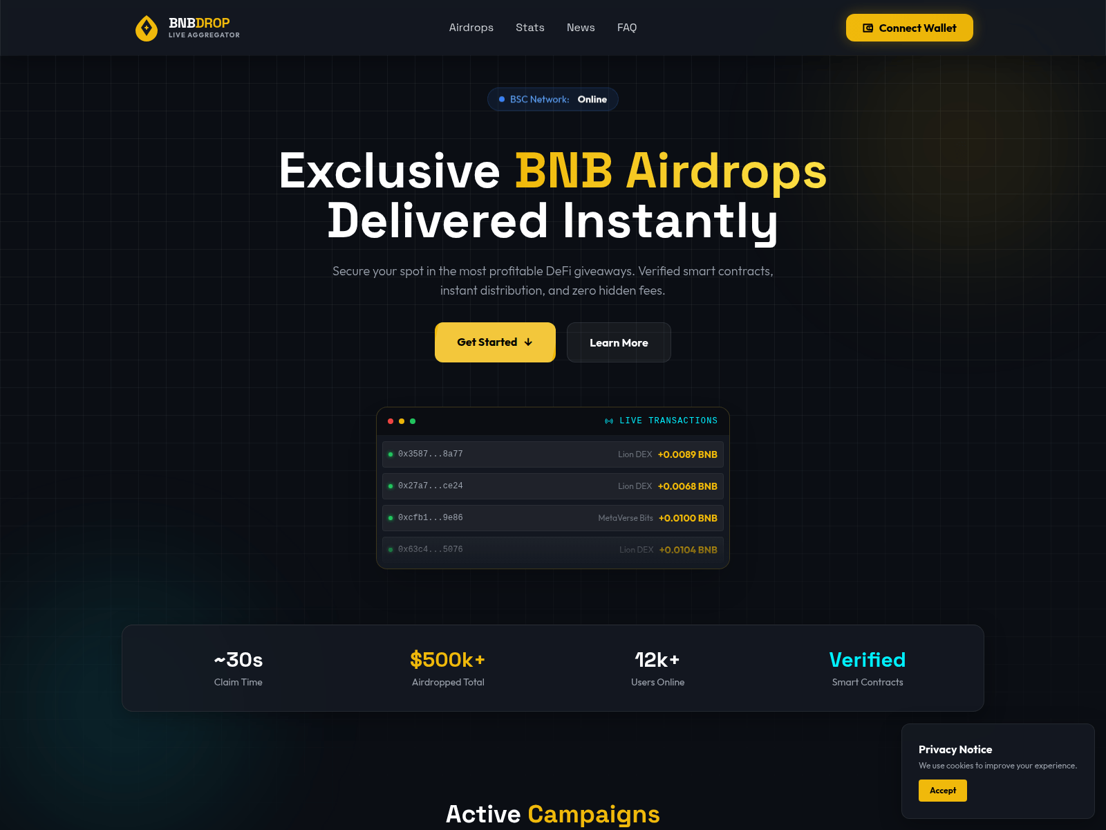 Screenshot of bnbdrop.live
