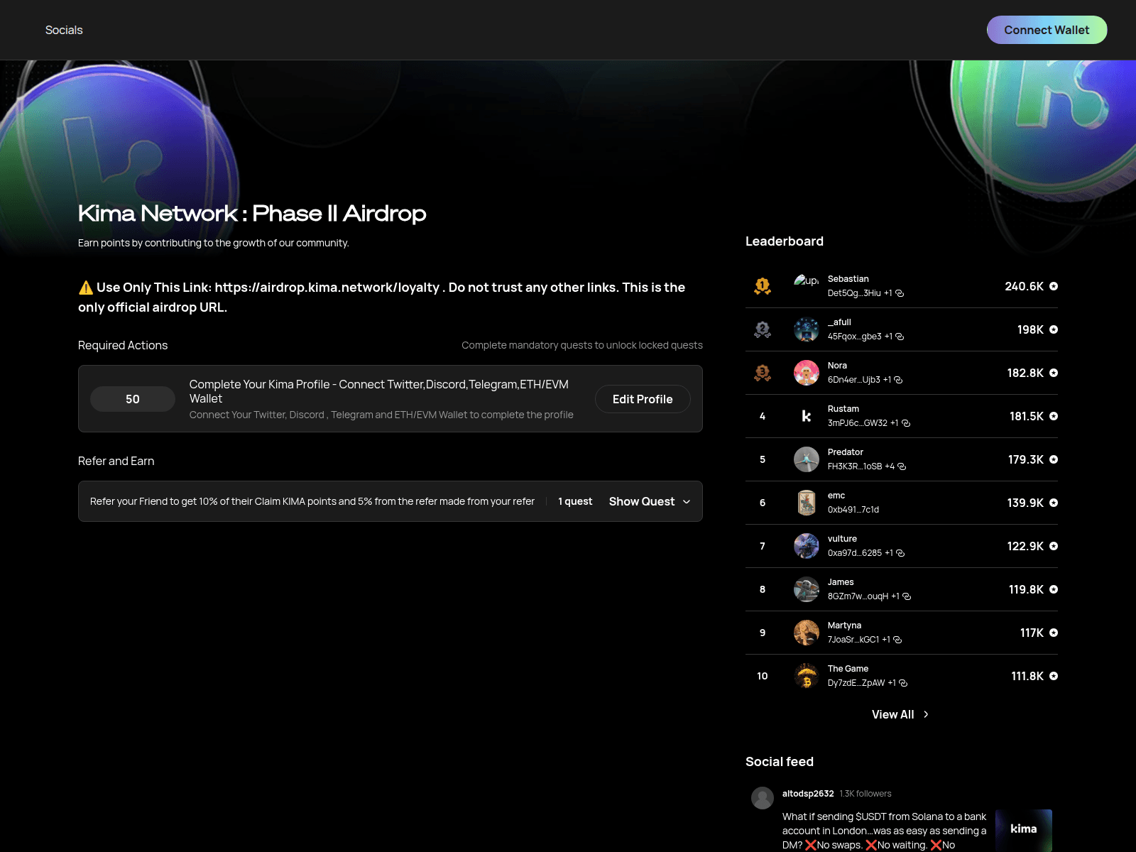 Screenshot of kima.snag-render.com