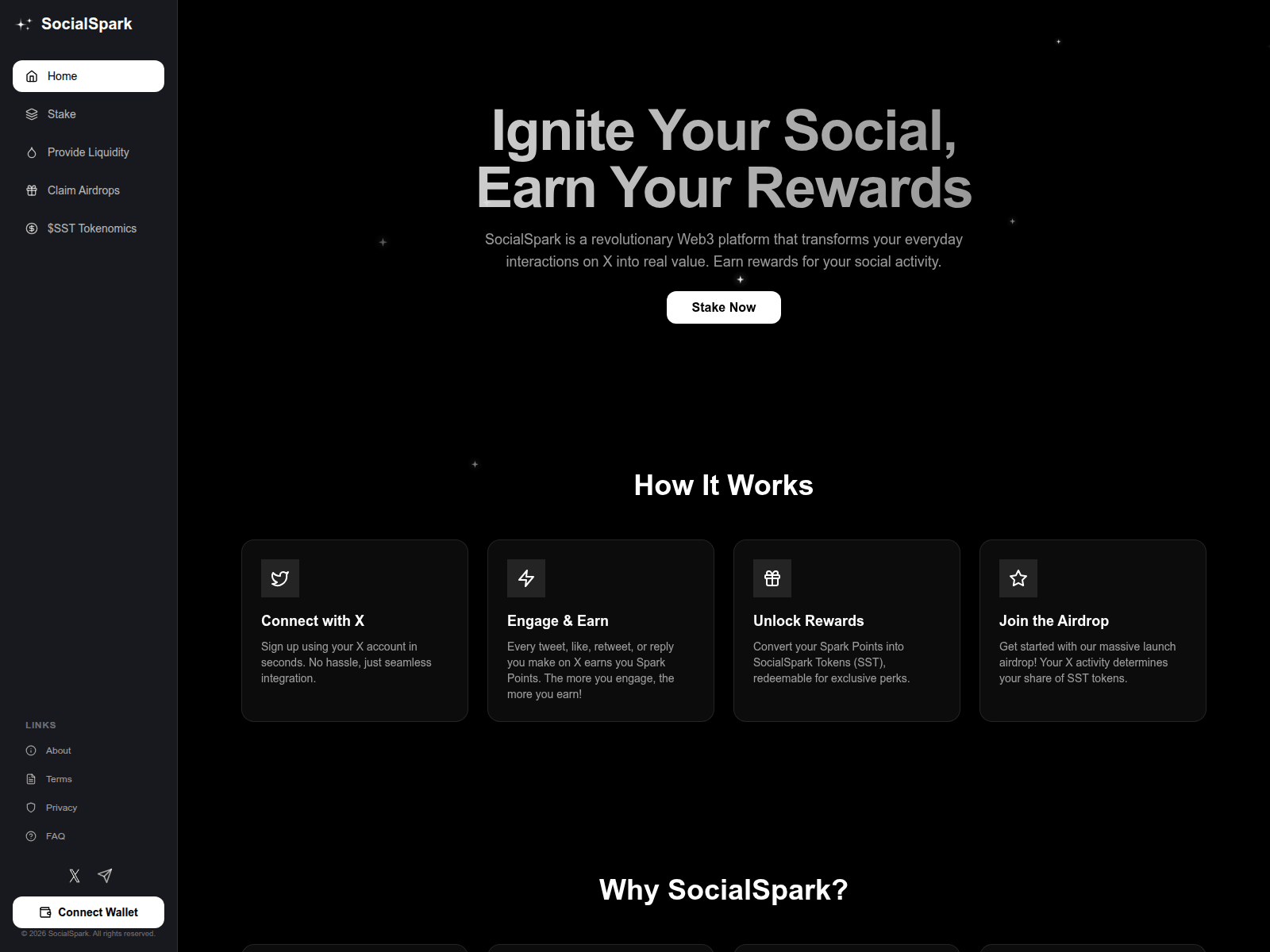Screenshot of socialspark.fun