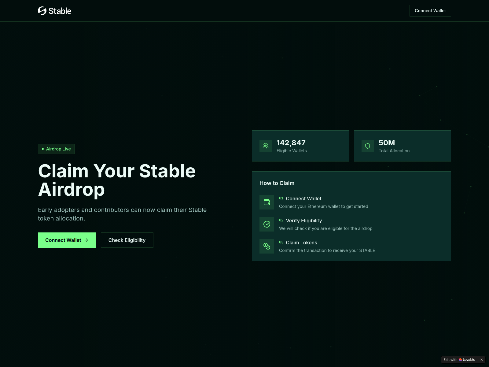 Screenshot of stable-claim-hub.lovable.app