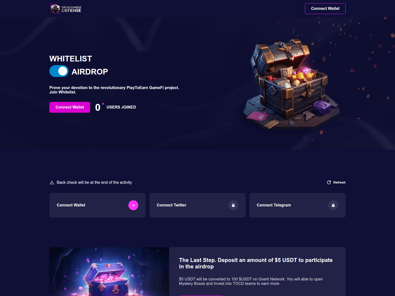 Screenshot of whitelist.theoldcastle.xyz