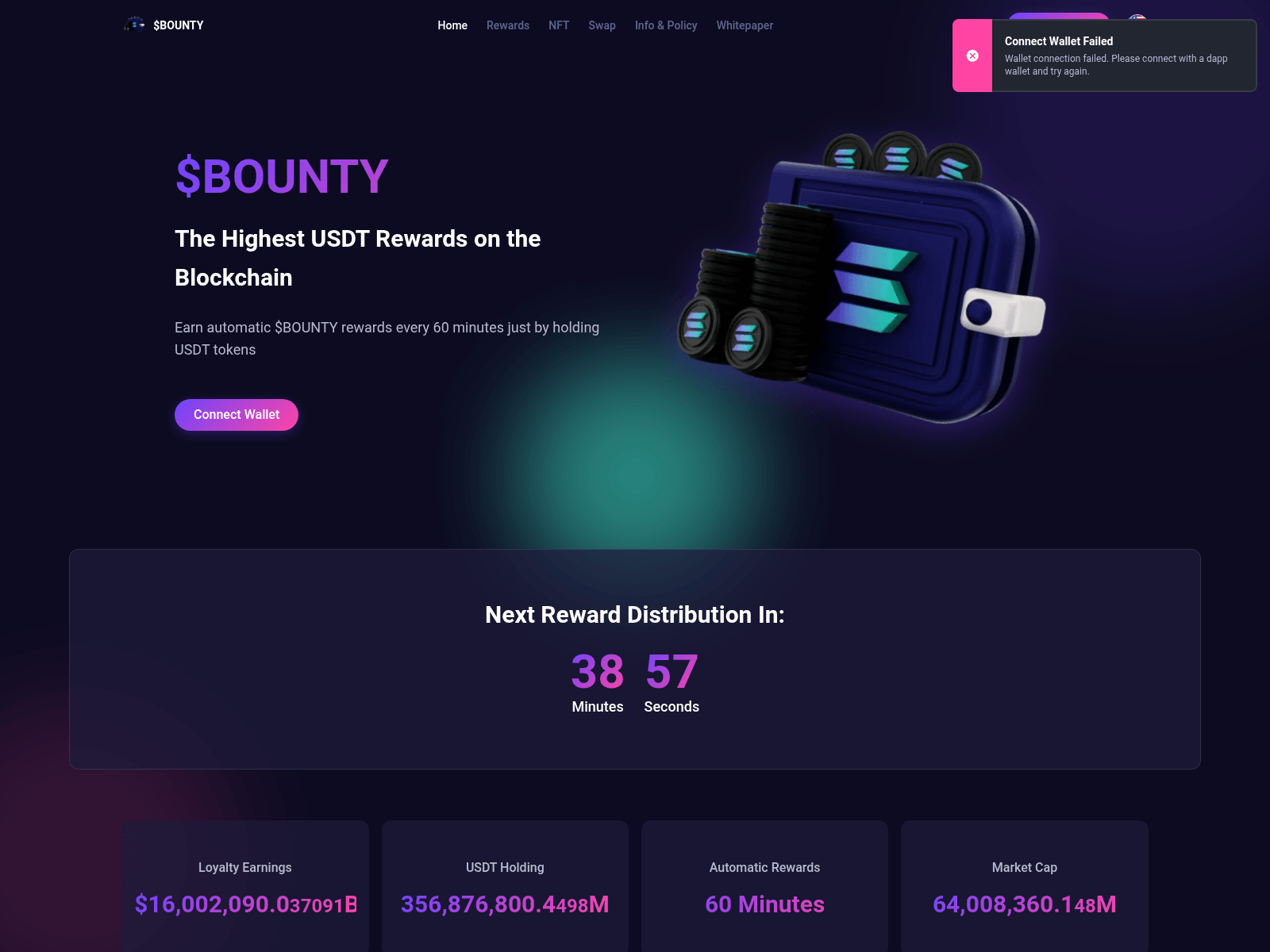 Screenshot of bounty-internal.xyz