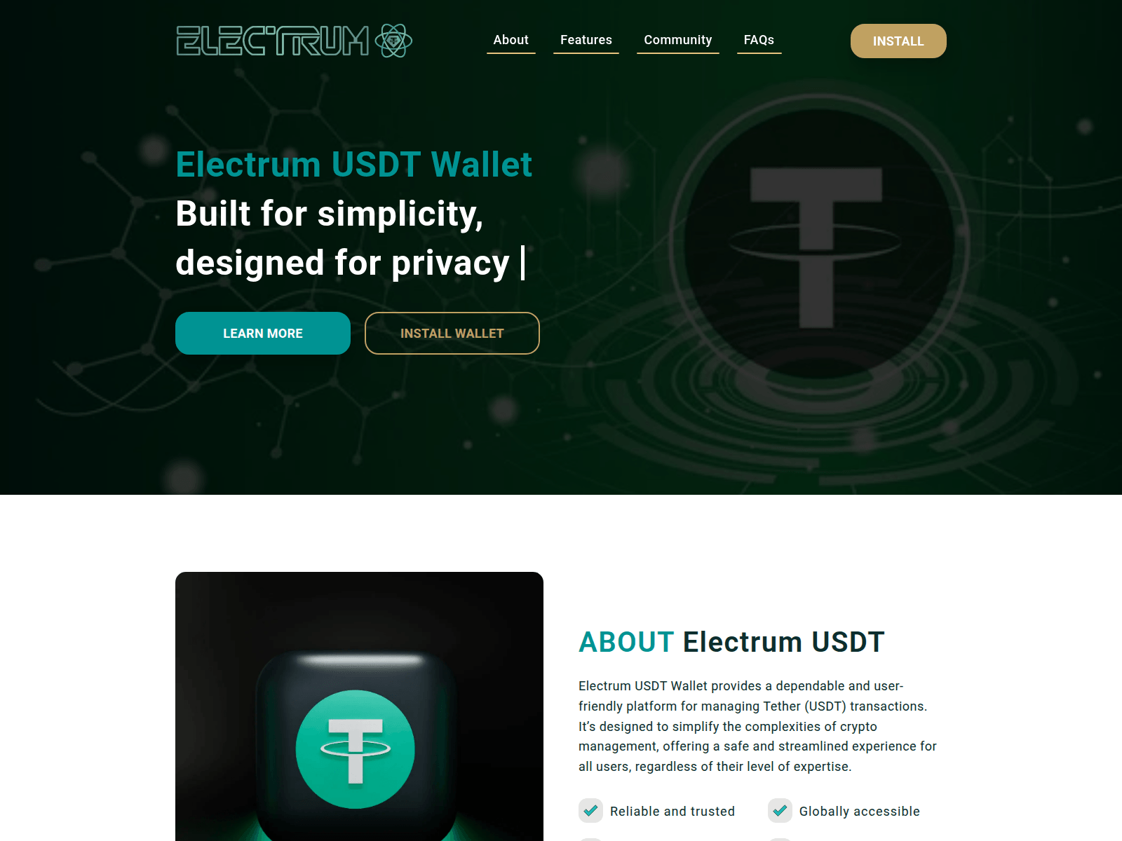 Screenshot of electrum-usdt.com