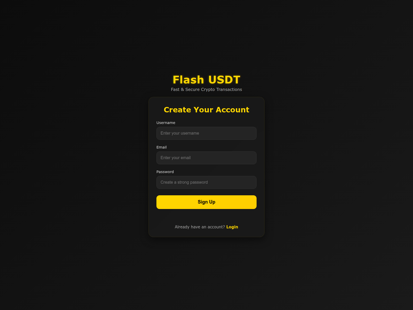 Screenshot of flashusdt.yzy-money.org