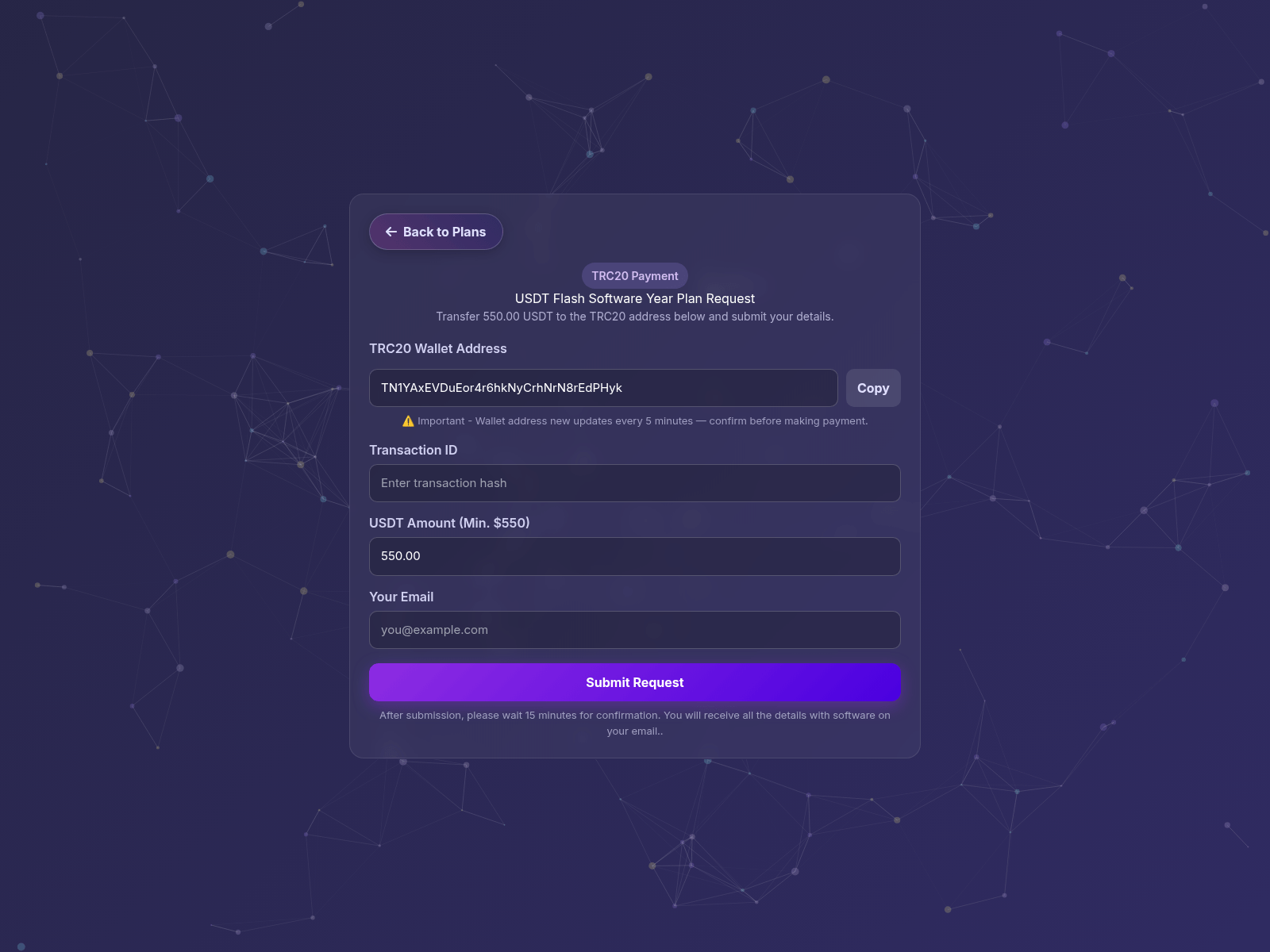 Screenshot of flashtether.online