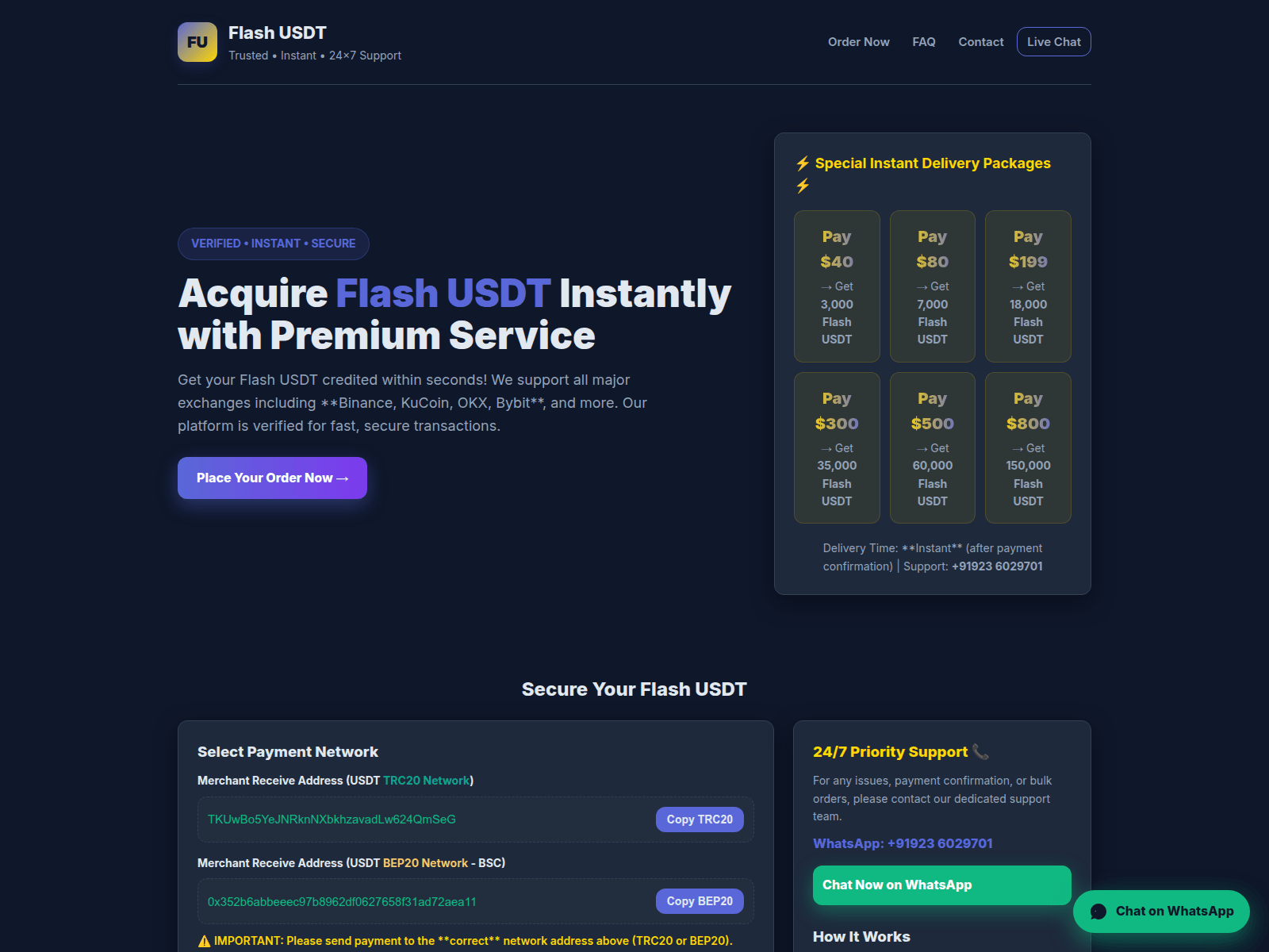 Screenshot of quotexflashusdt.shop