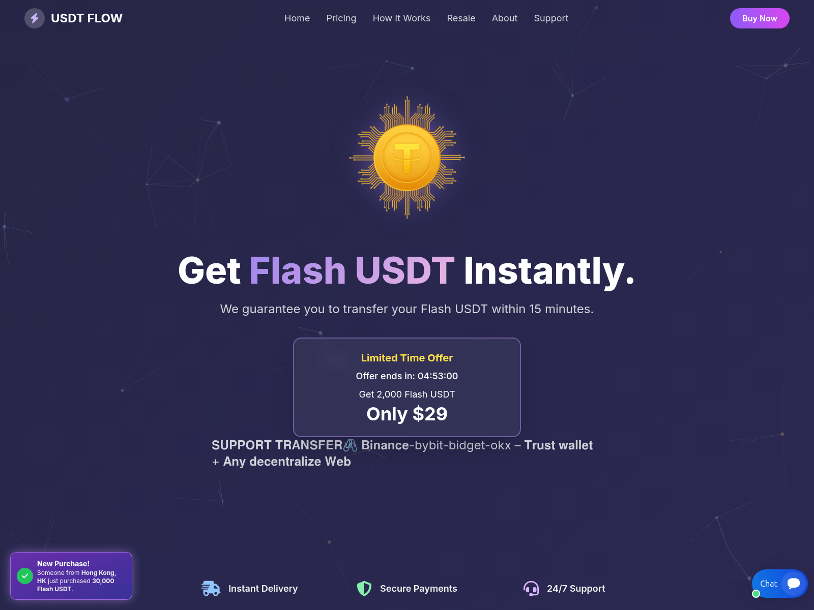 Screenshot of tradableflashusdt.online