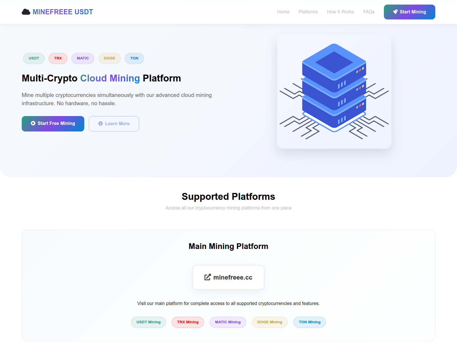 Screenshot of usdt.minefreee.cc