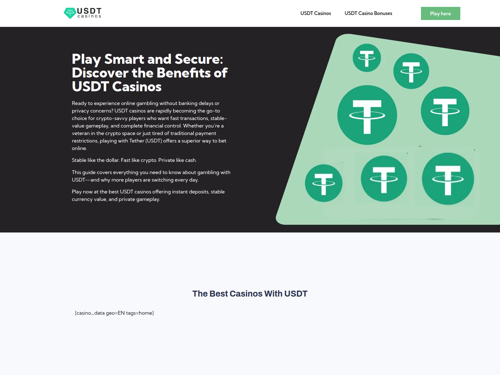 Screenshot of usdtcasinos.net
