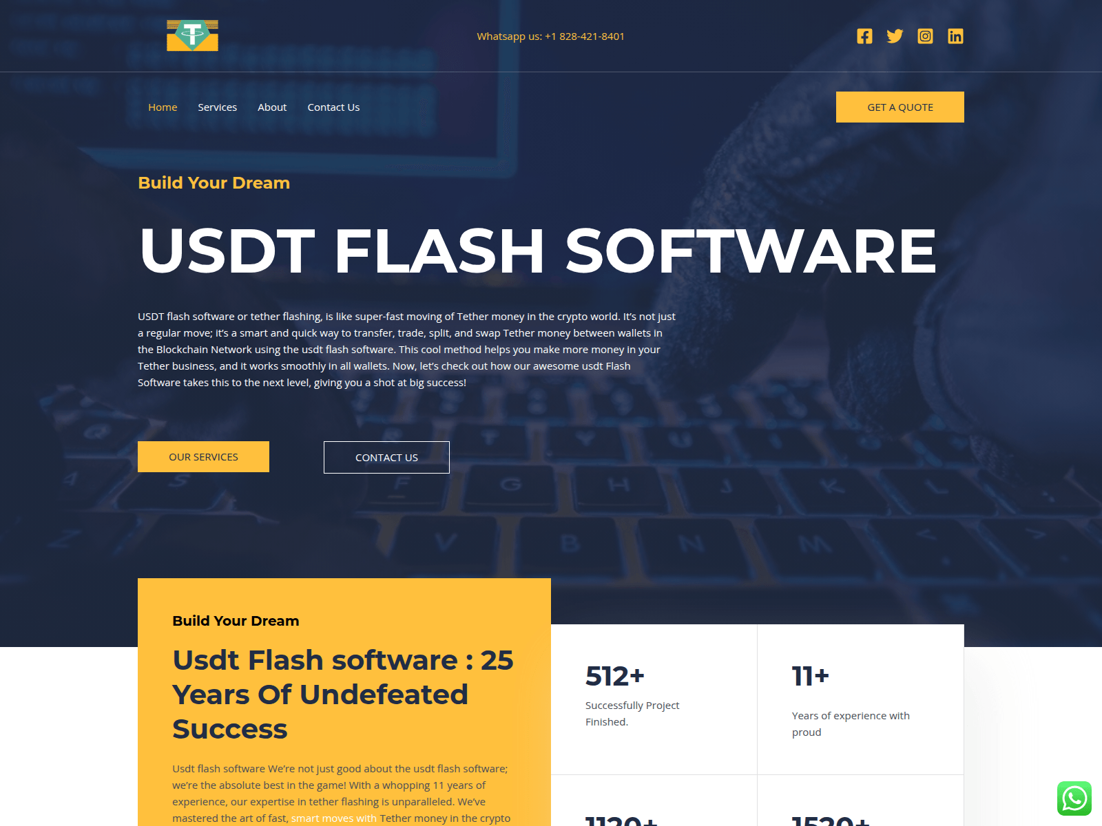 Screenshot of usdtflashsoftware.com